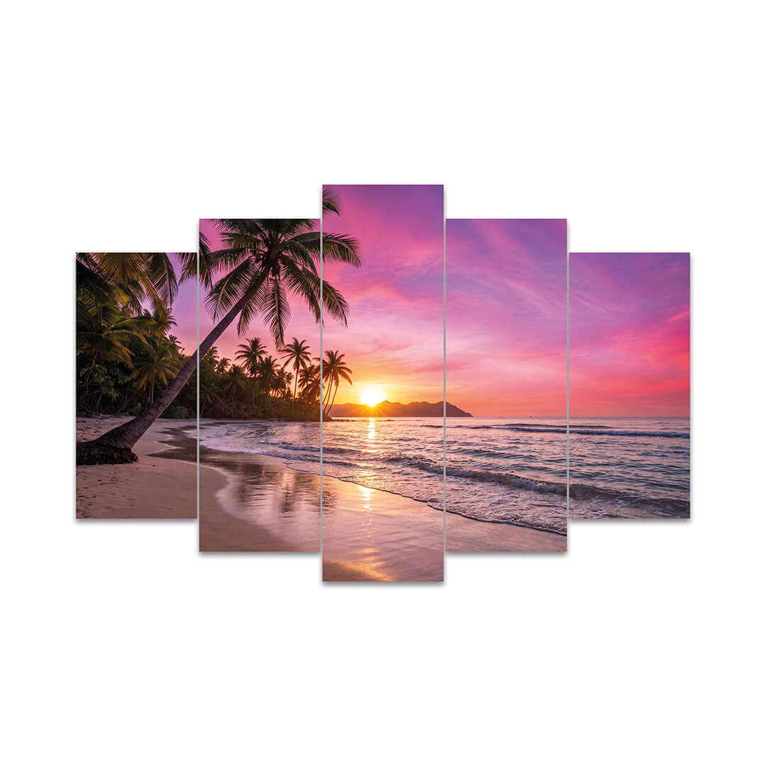 Cuadro de Metacrilato Playa al Atardecer | Decoración Tropical