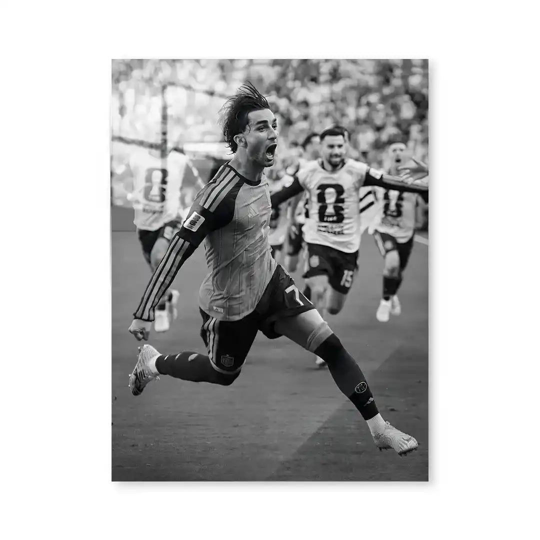 Cuadro Póster Futbolista Celebrando | Decoración de Fútbol