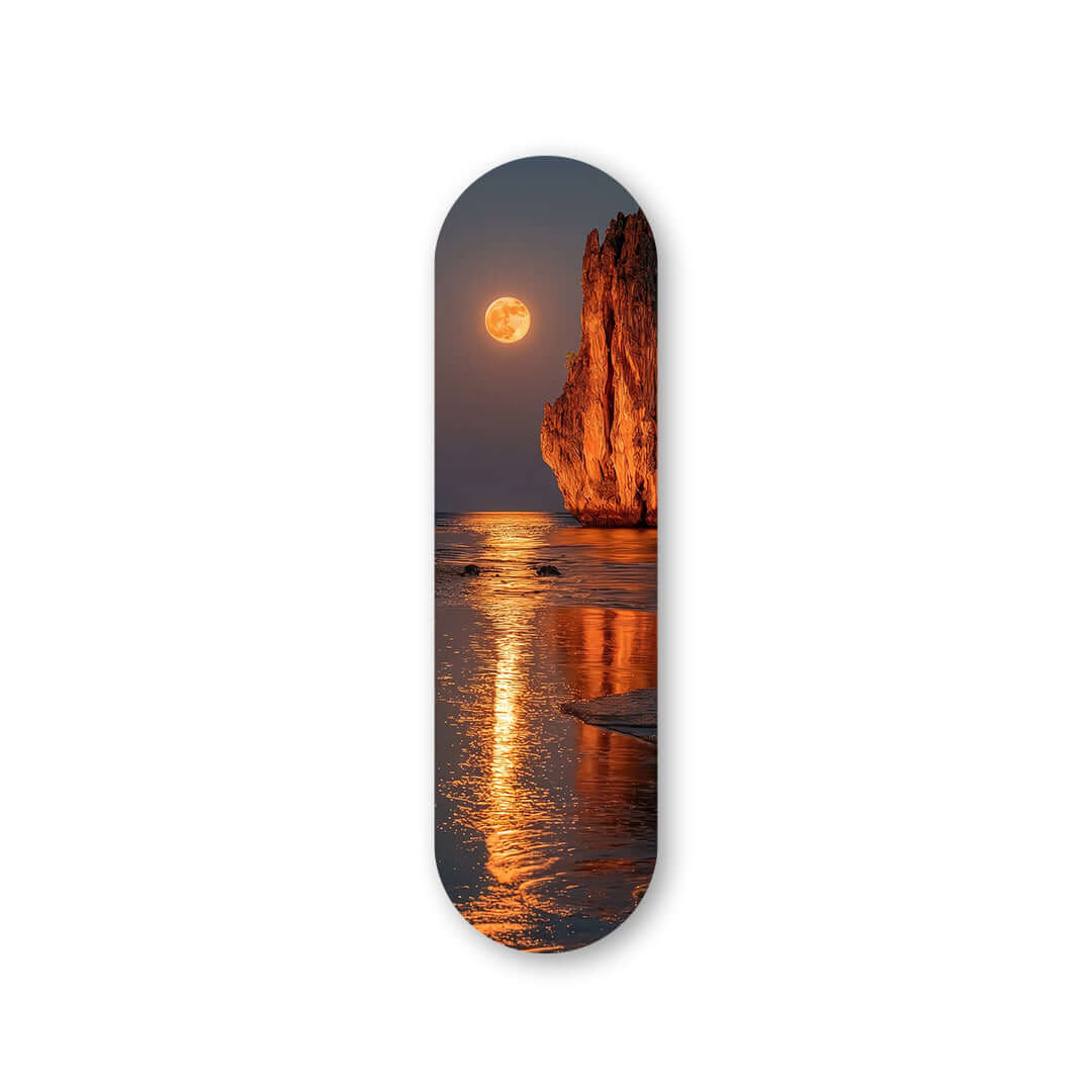 Cuadro Patineta con Luna Naranja | Decoración Urbana