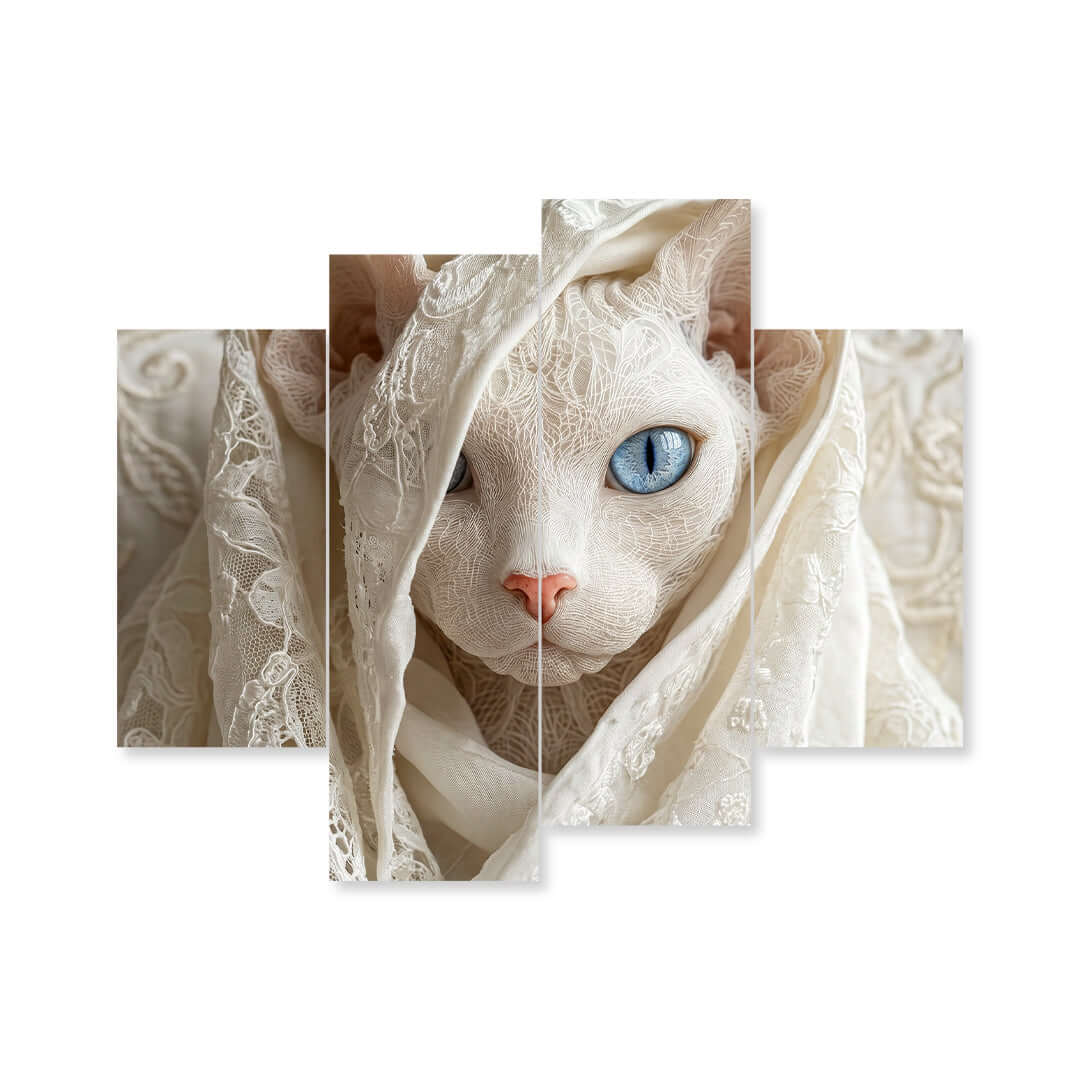 Cuadro de Metacrilato Gato Blanco | Decoración Elegante