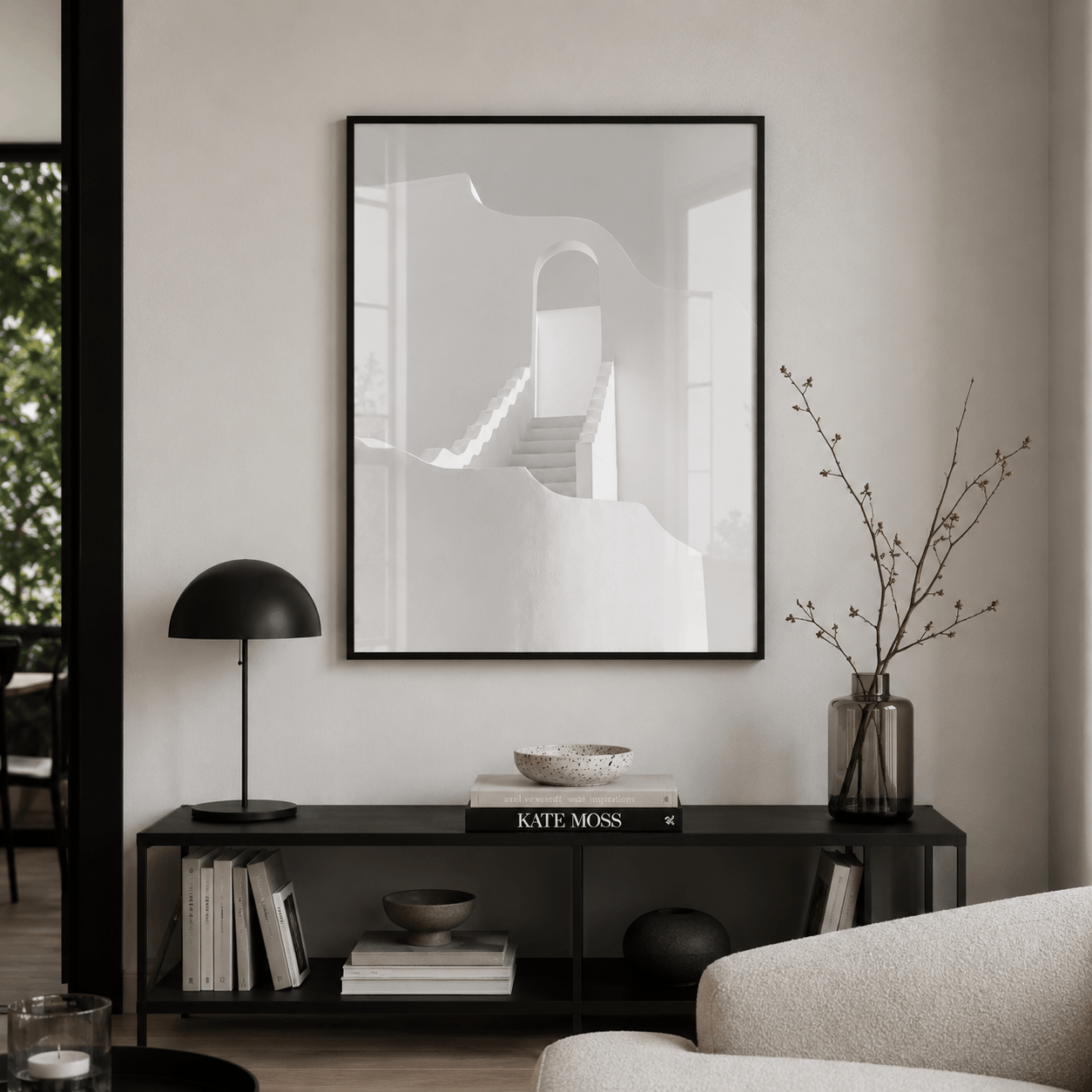 Cuadro Póster Escaleras Blancas | Decoración Minimalista