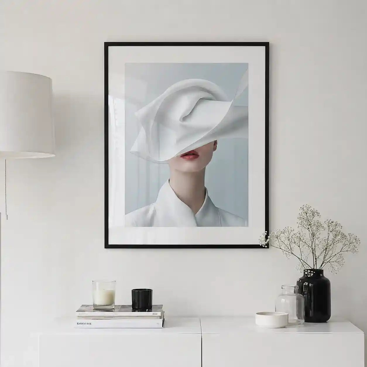 Cuadro Silueta de Alta Costura | Elegancia Blanca