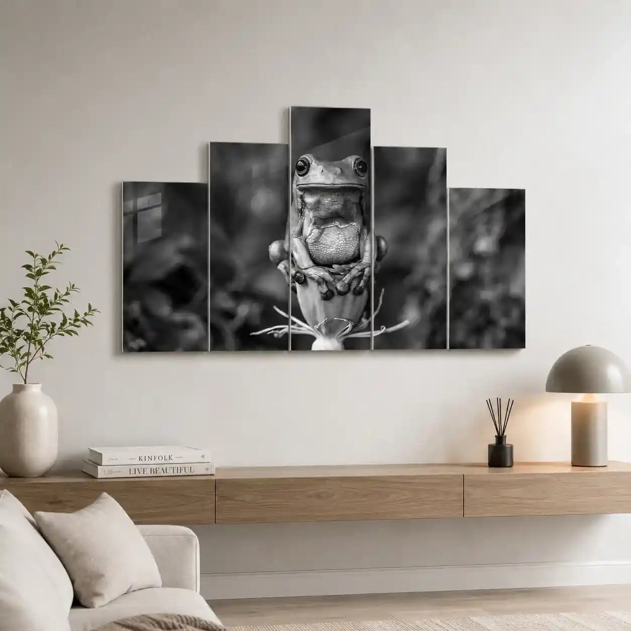 Cuadro de Metacrilato Rana | Decoración en Blanco y Negro