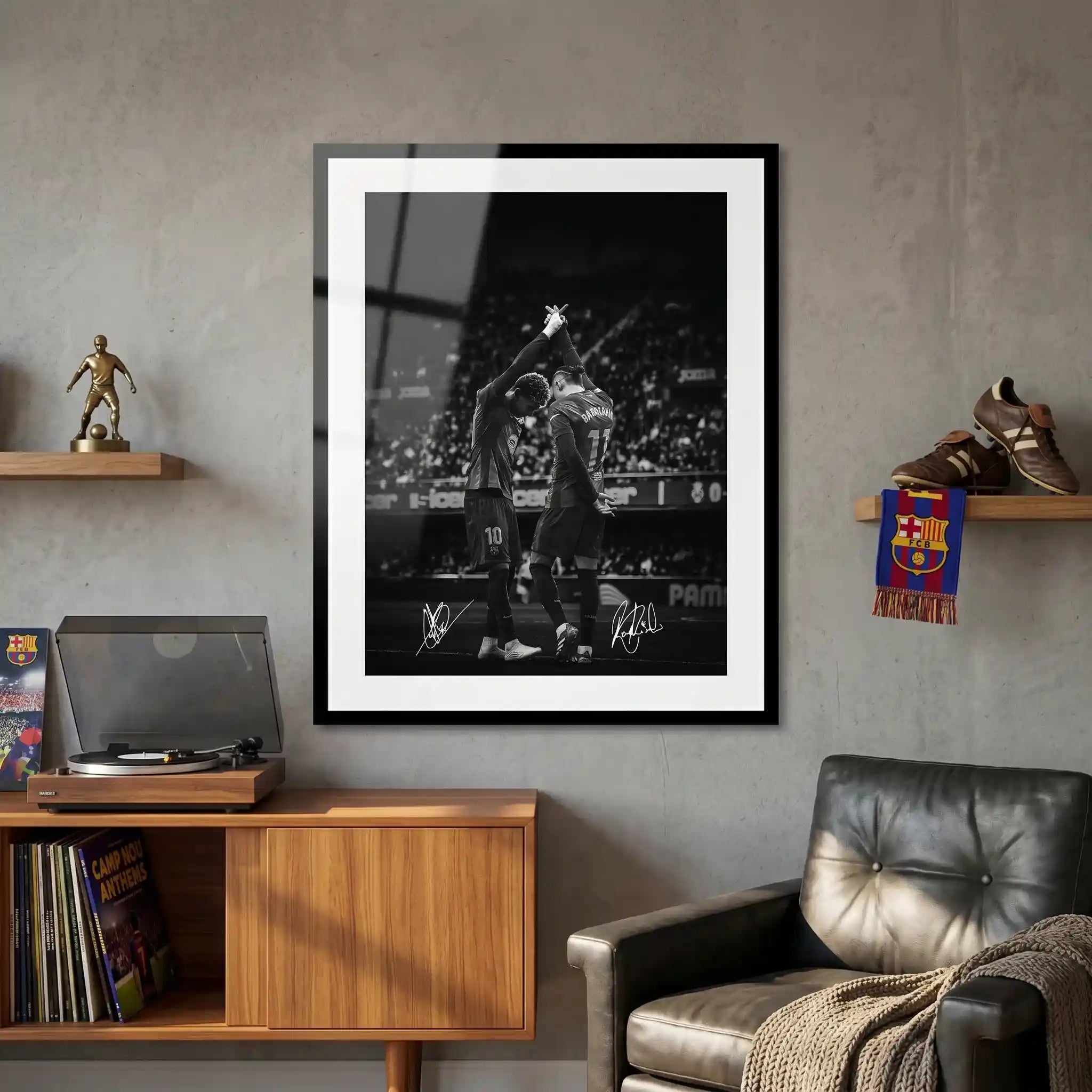 Cuadro Póster Lamine Yamal y Raphinha | Decoración de Fútbol