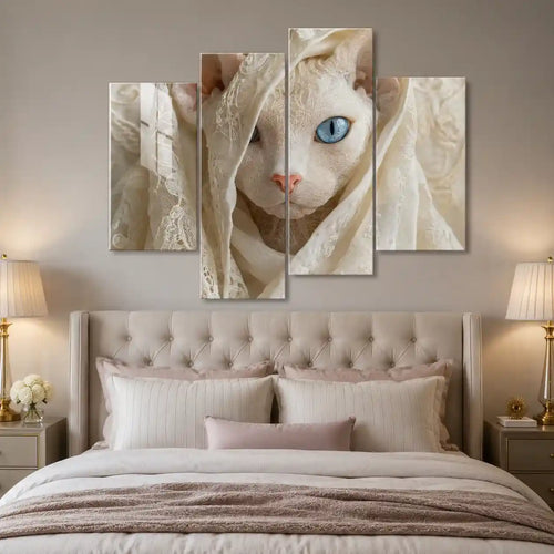 Cuadro de Metacrilato Gato Blanco | Decoración Elegante