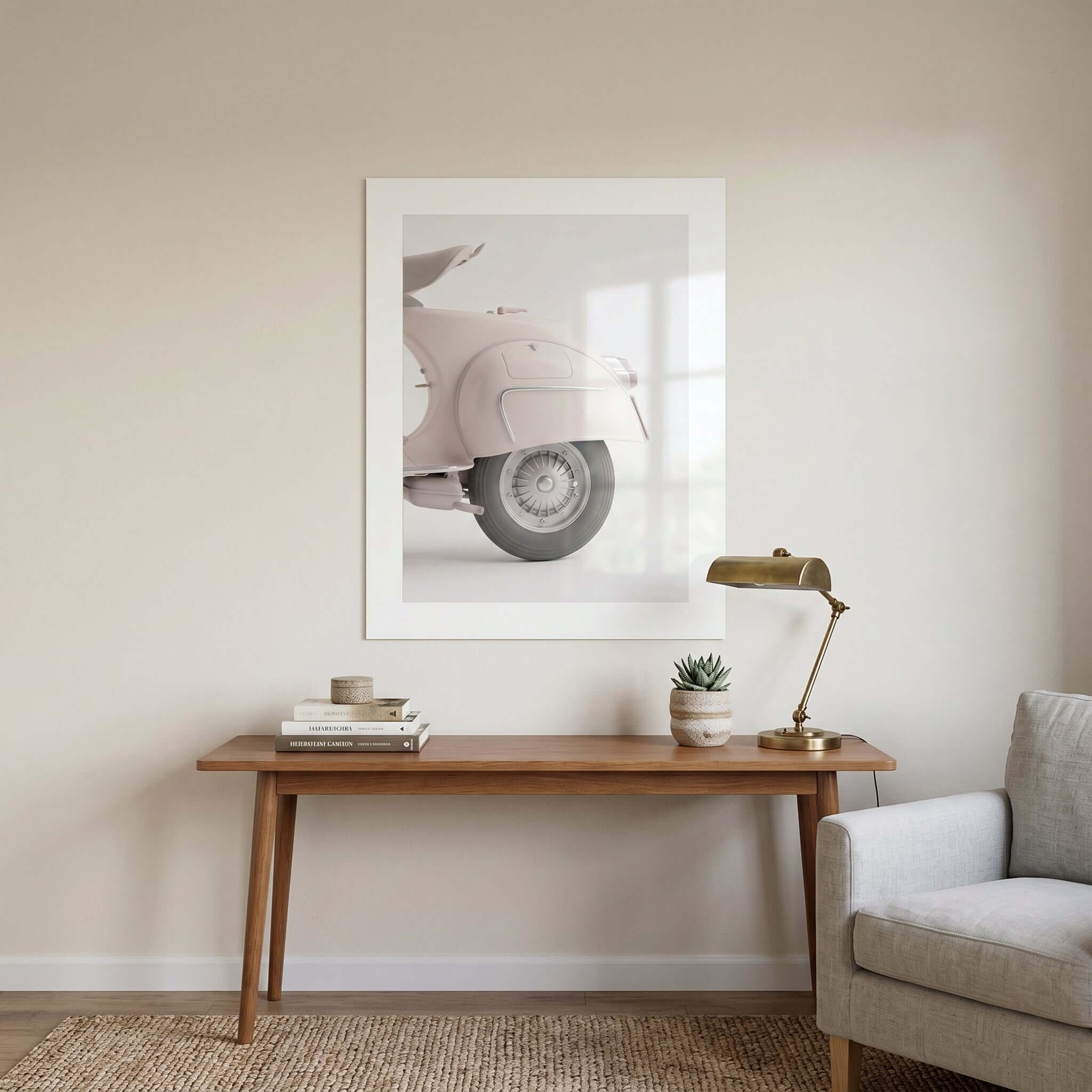 Cuadro Póster Vespa Blanca | Decoración Minimalista