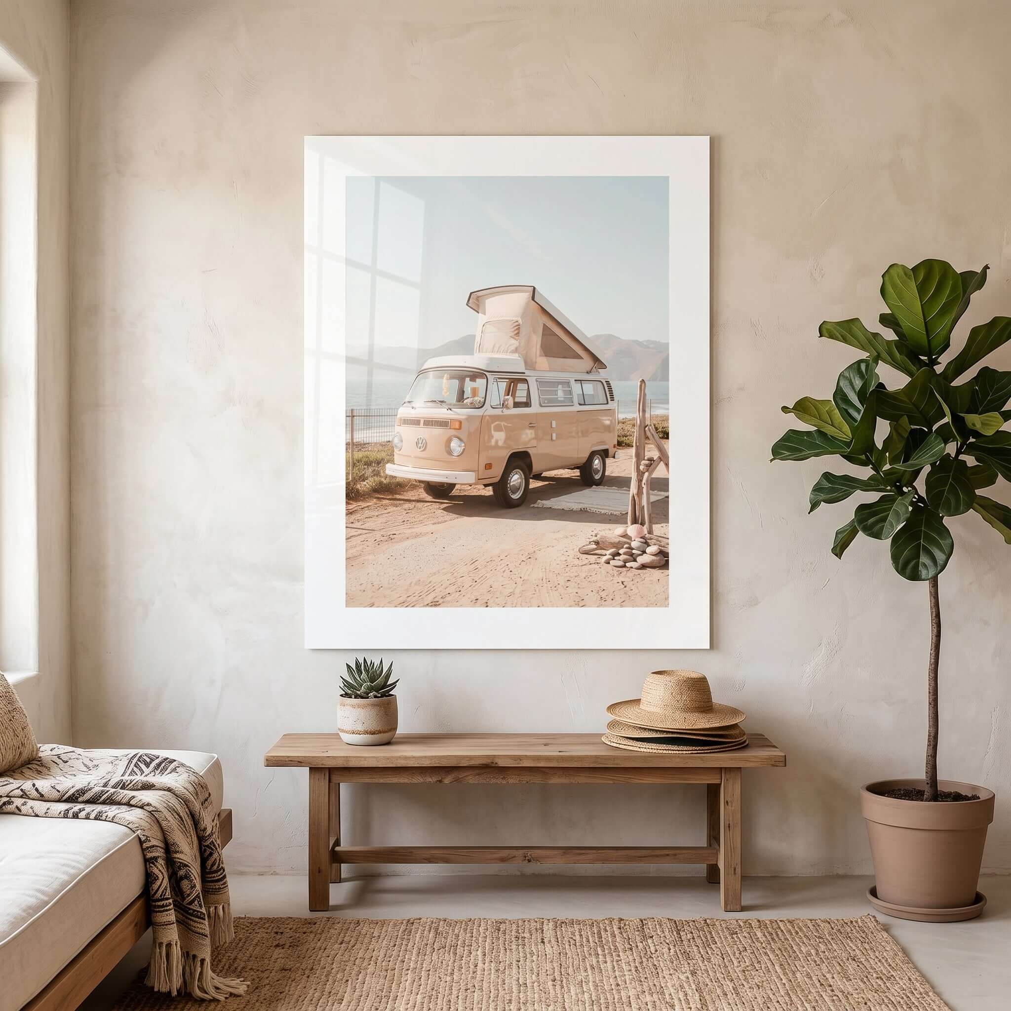 Cuadro Póster Furgoneta Camper junto al Mar | Decoración Retro