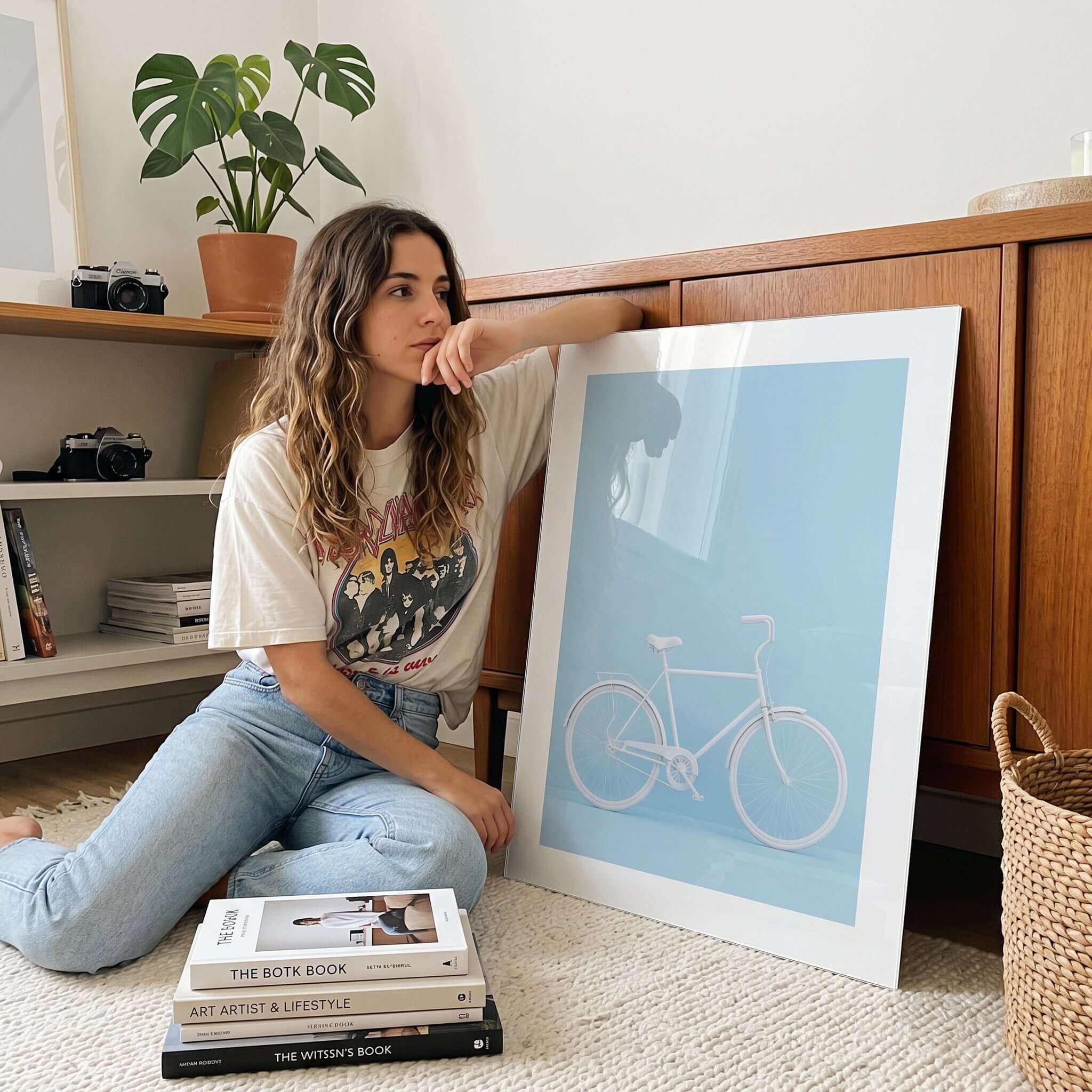 Cuadro Póster Bicicleta Azul | Decoración Minimalista