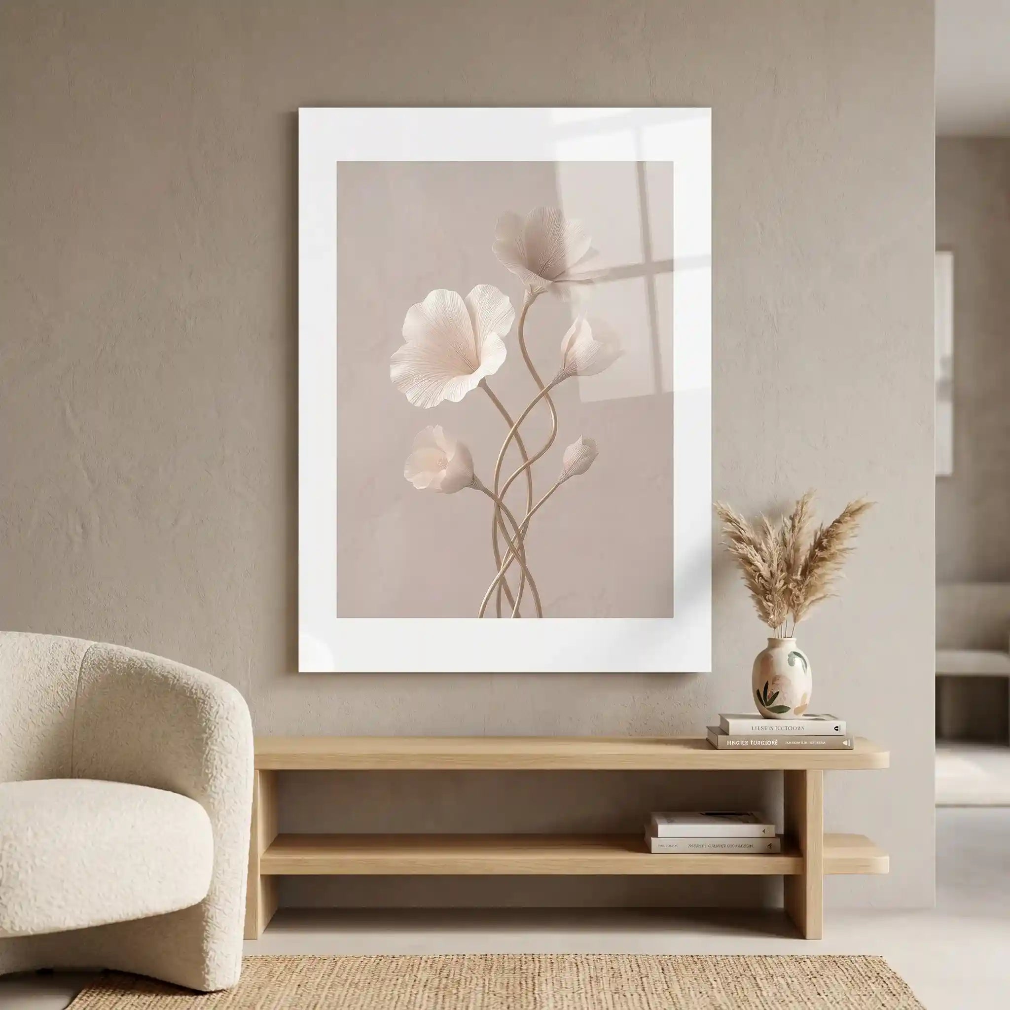Cuadro Póster Flores Marfil Elegantes | Decoración Floral Minimalista