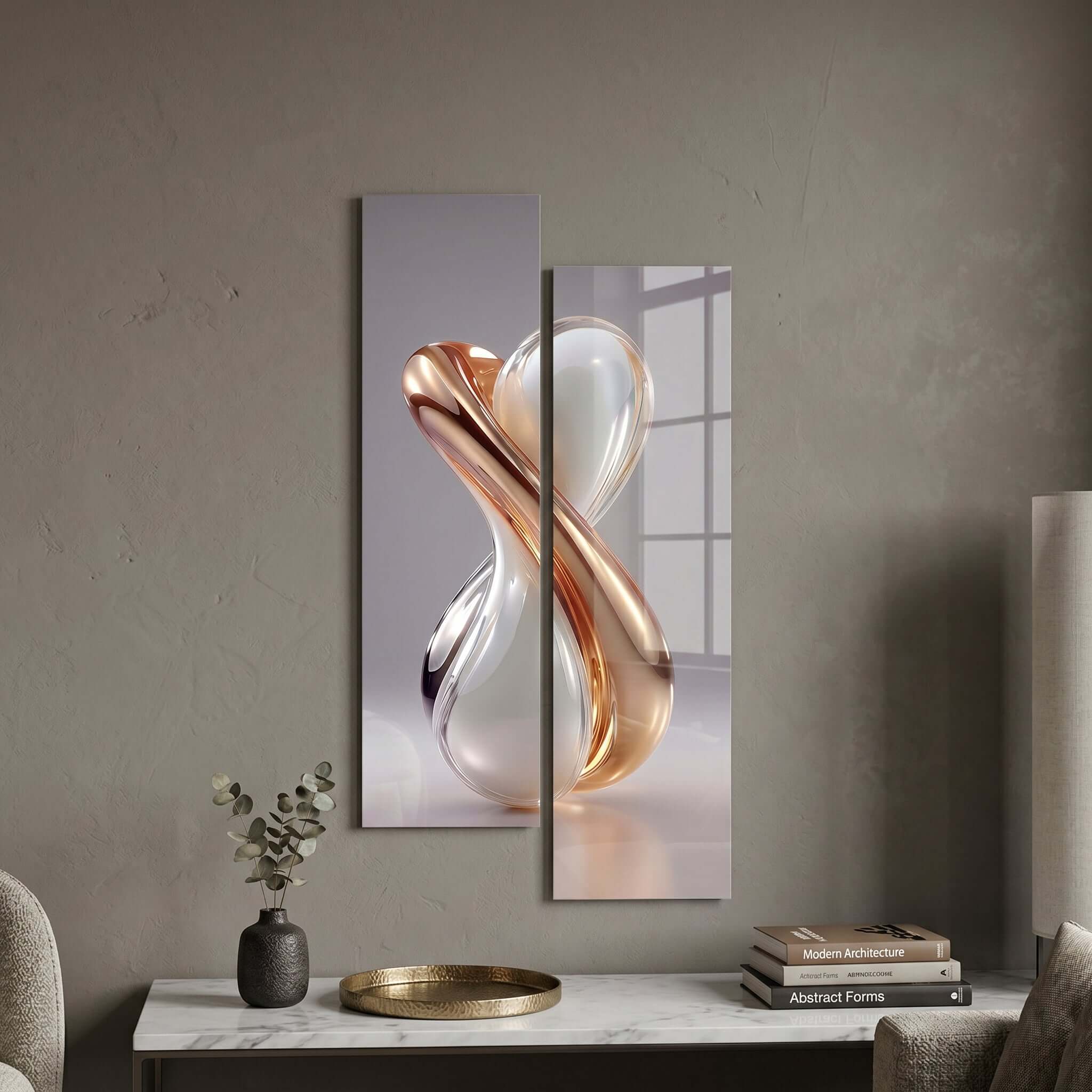 Cuadro Díptico Abstracto Metálico | Decoración Moderna