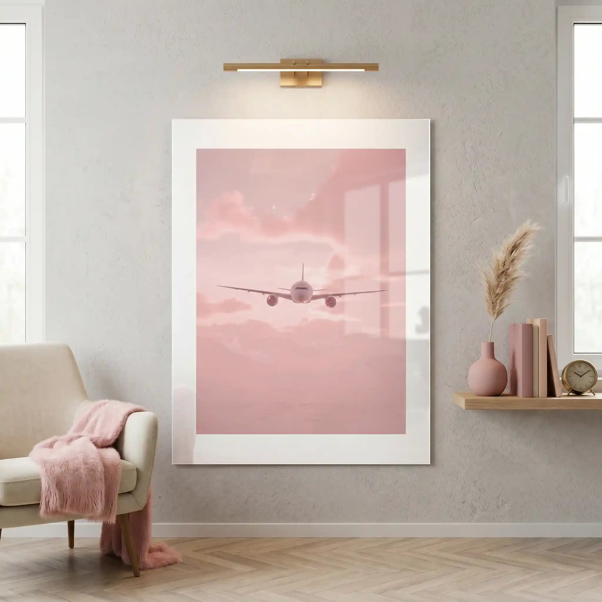 Cuadro Póster Pink Flight | Vuelo entre Nubes