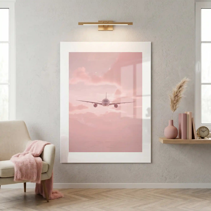 Cuadro Póster Pink Flight | Vuelo entre Nubes