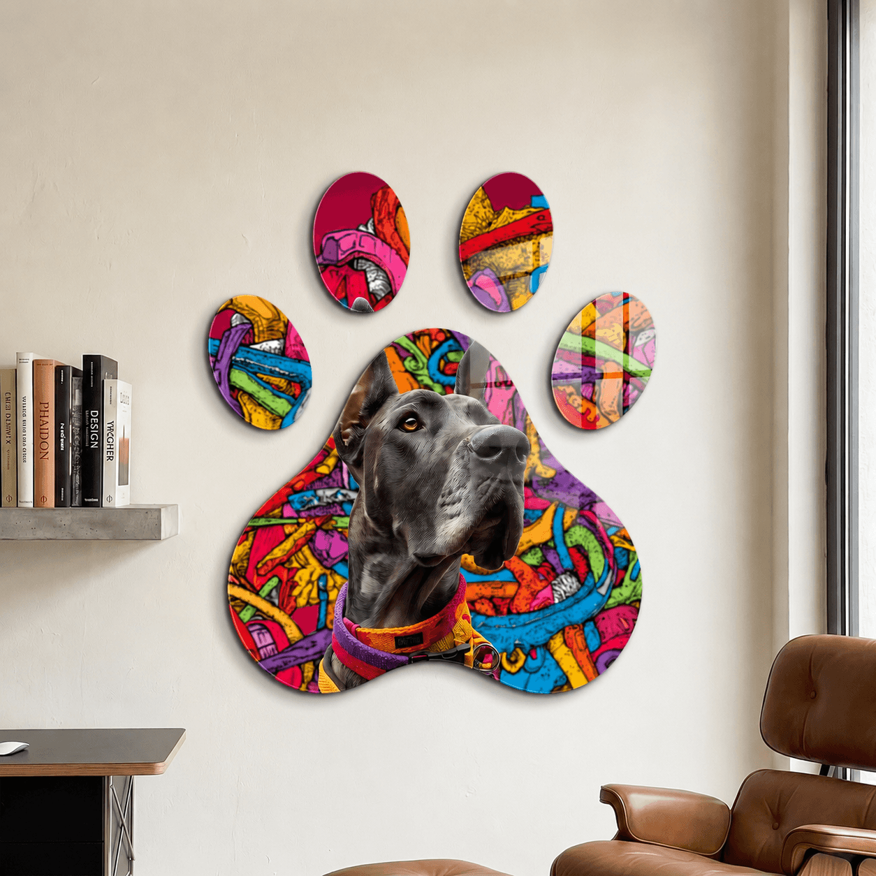 Cuadro Huella de Perro Multicolor | Decoración Urbana