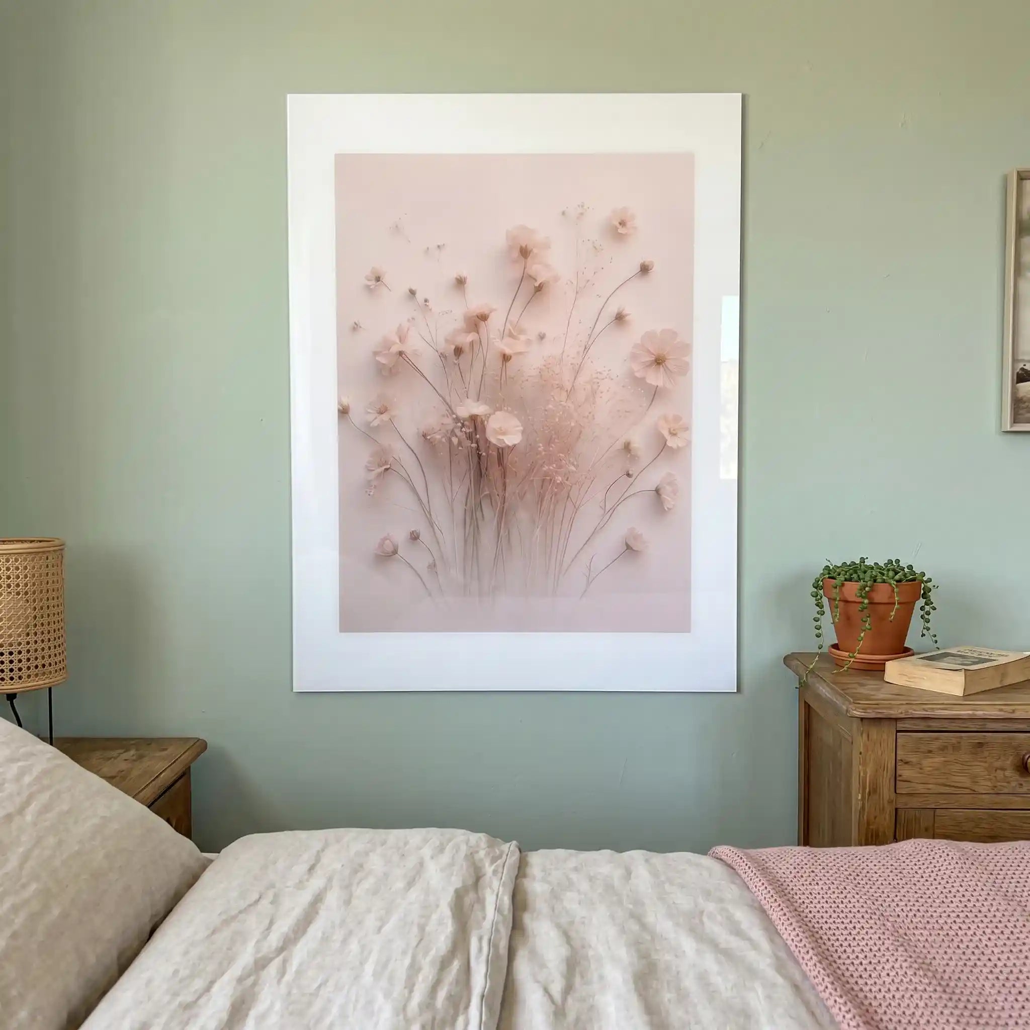 Cuadro Póster Flores Rosadas Delicadas | Decoración Floral Elegante