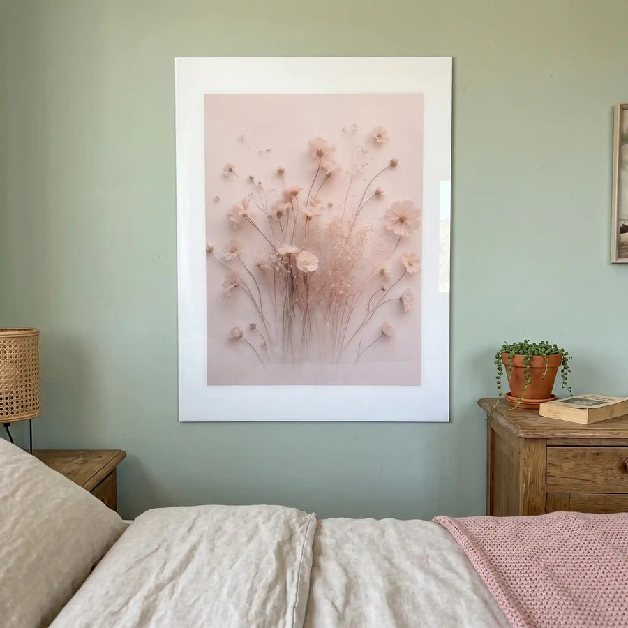 Cuadro Póster Flores Rosadas Delicadas | Decoración Floral Elegante
