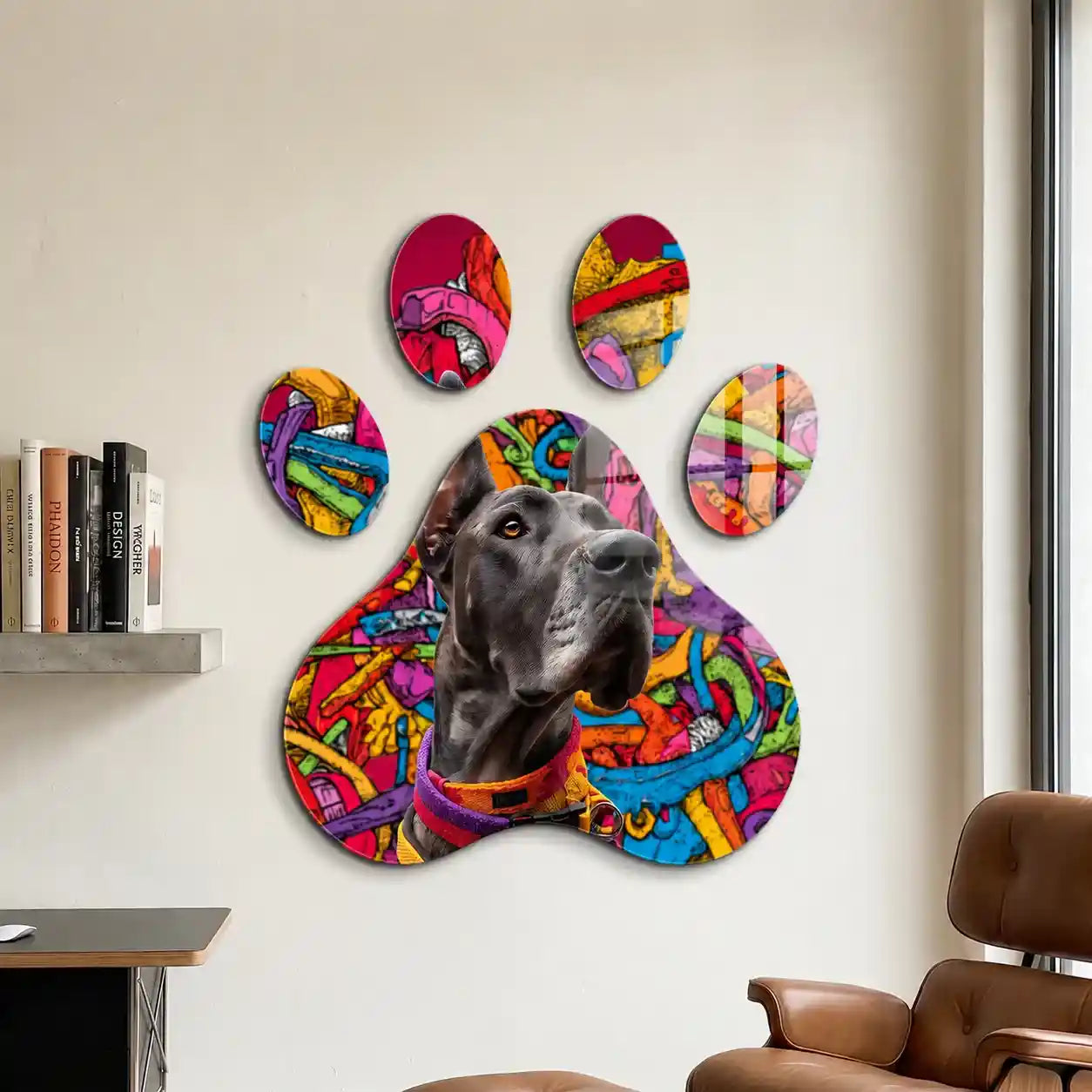 Cuadro Huella Canina | Gran Danés | Estilo Graffiti