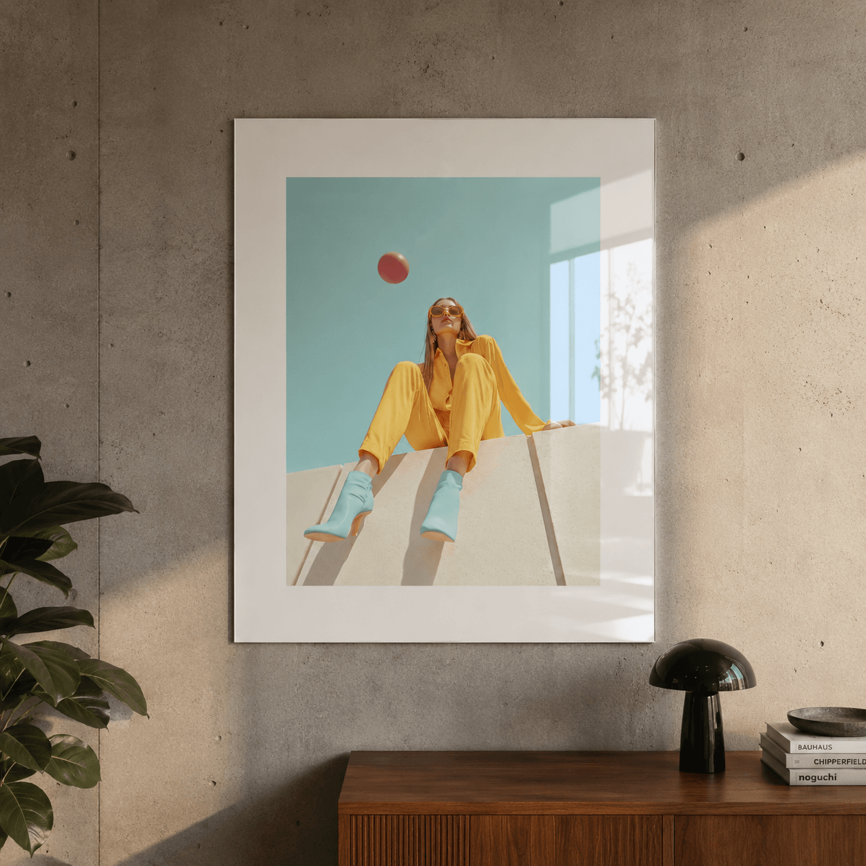 Cuadro Póster Mujer con Traje Amarillo | Decoración Moderna