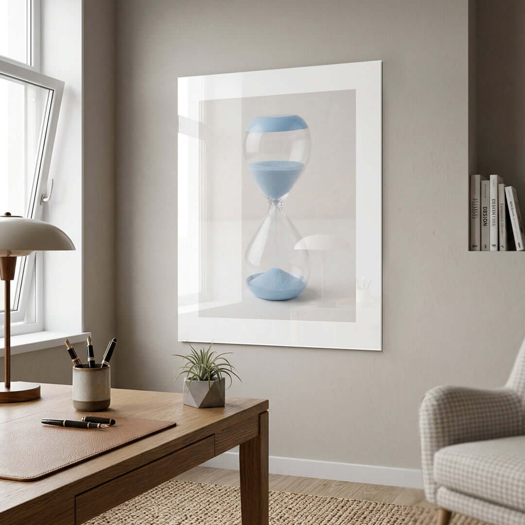 Cuadro Póster Reloj de Arena Azul | Decoración Minimalista