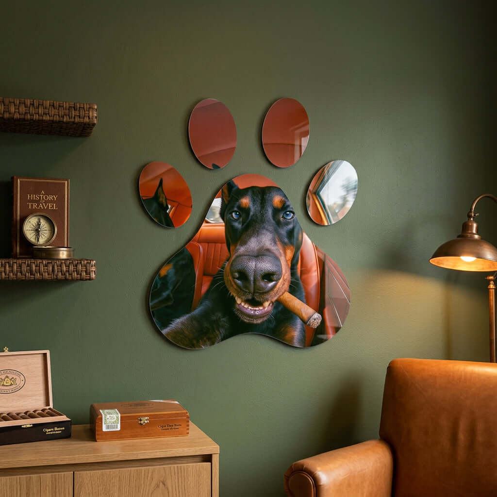 Cuadro Huella de Perro Motero | Decoración Original