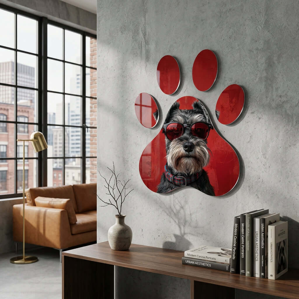 Cuadro Huella de Perro con Gafas | Decoración Urbana