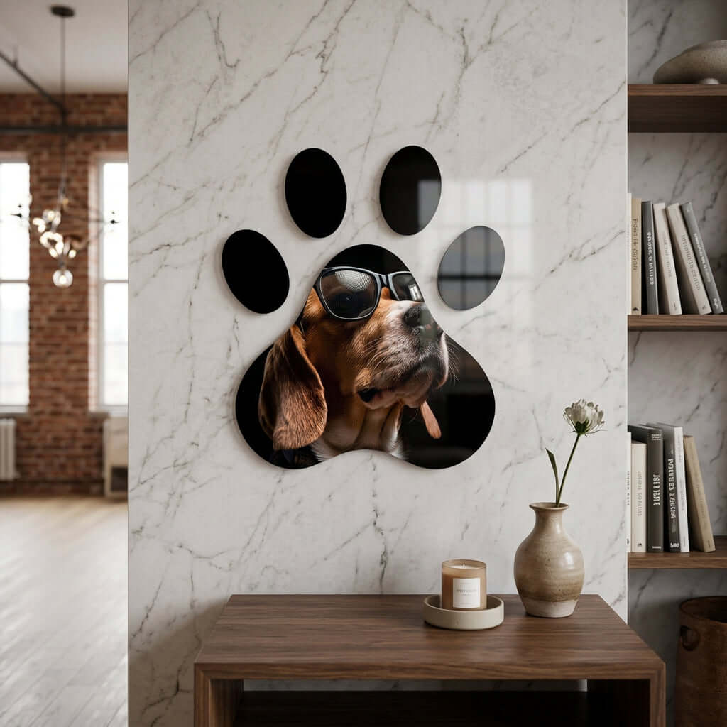 Cuadro Huella de Perro con Gafas | Decoración Original