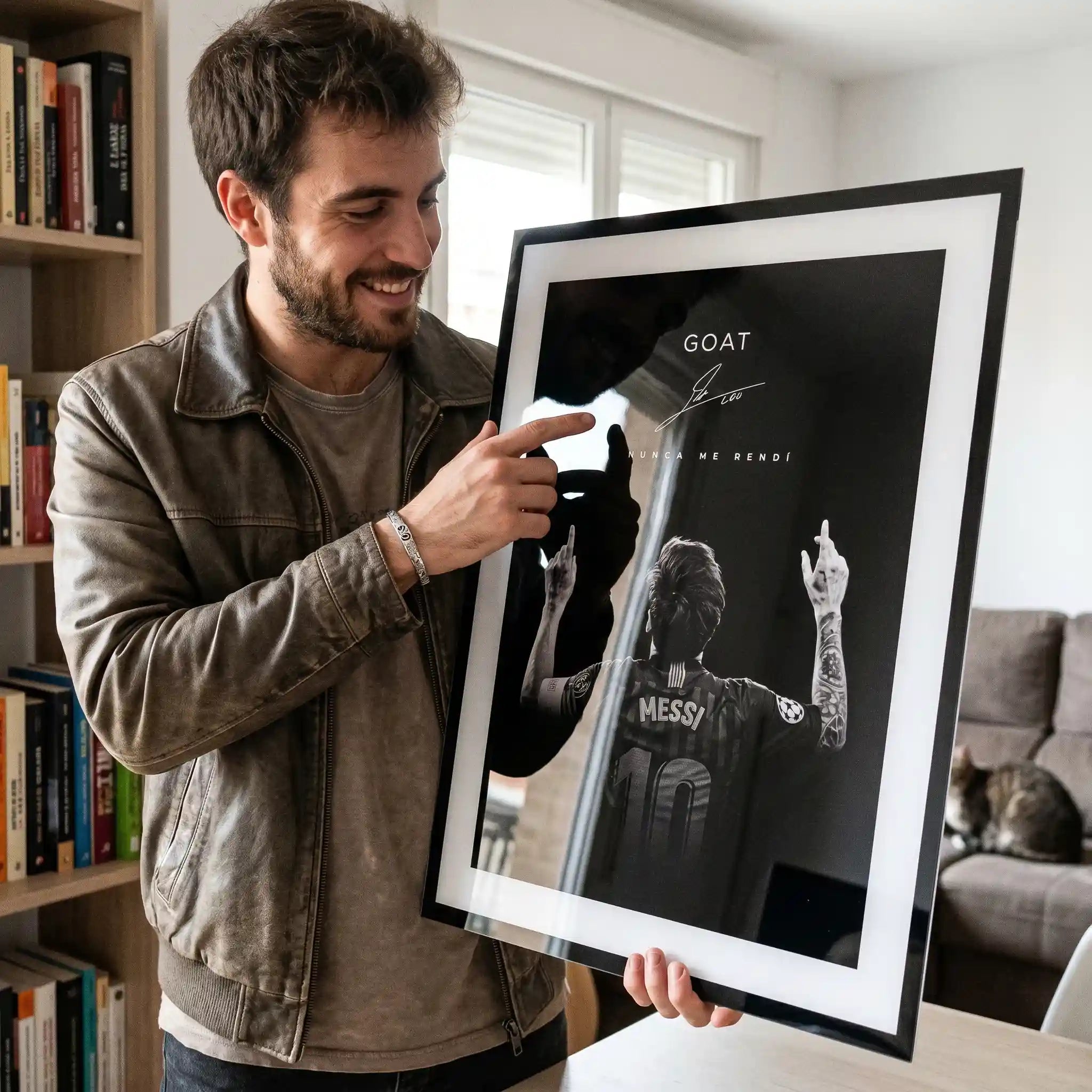 Cuadro Póster Lionel Messi GOAT | Decoración de Fútbol