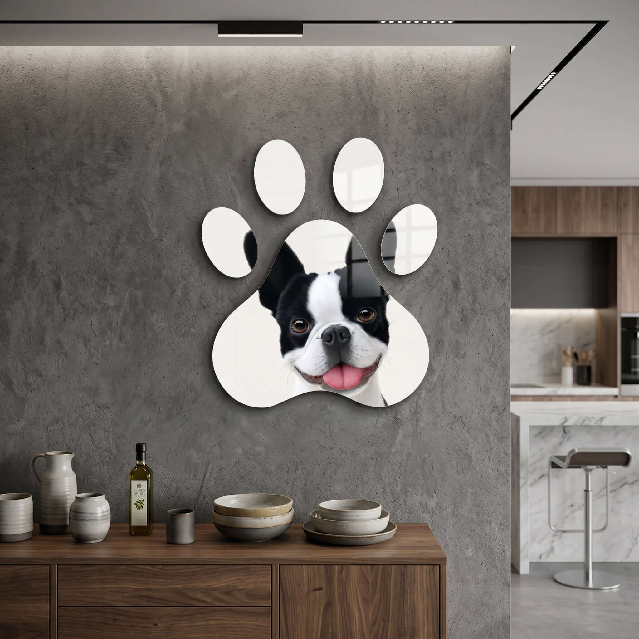 Cuadro Huella de Boston Terrier | Decoración Divertida
