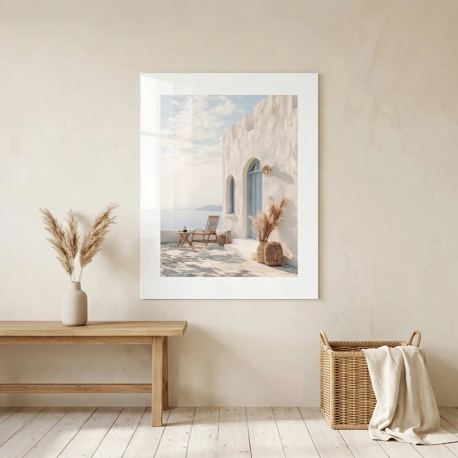 Cuadro Póster Mediterranean Escape | Terraza frente al Mar