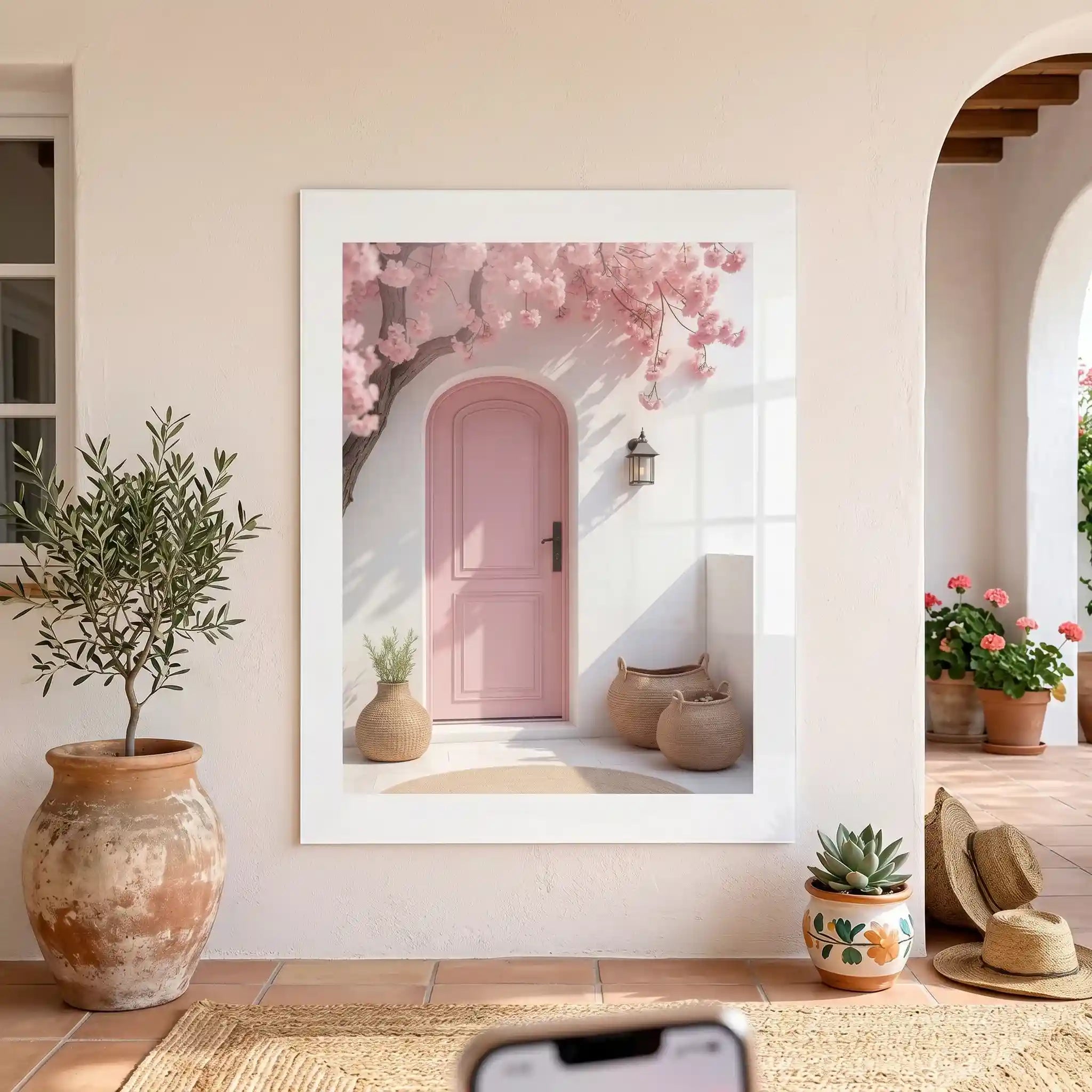 Cuadro Póster Pink Entrance | Puerta entre Flores