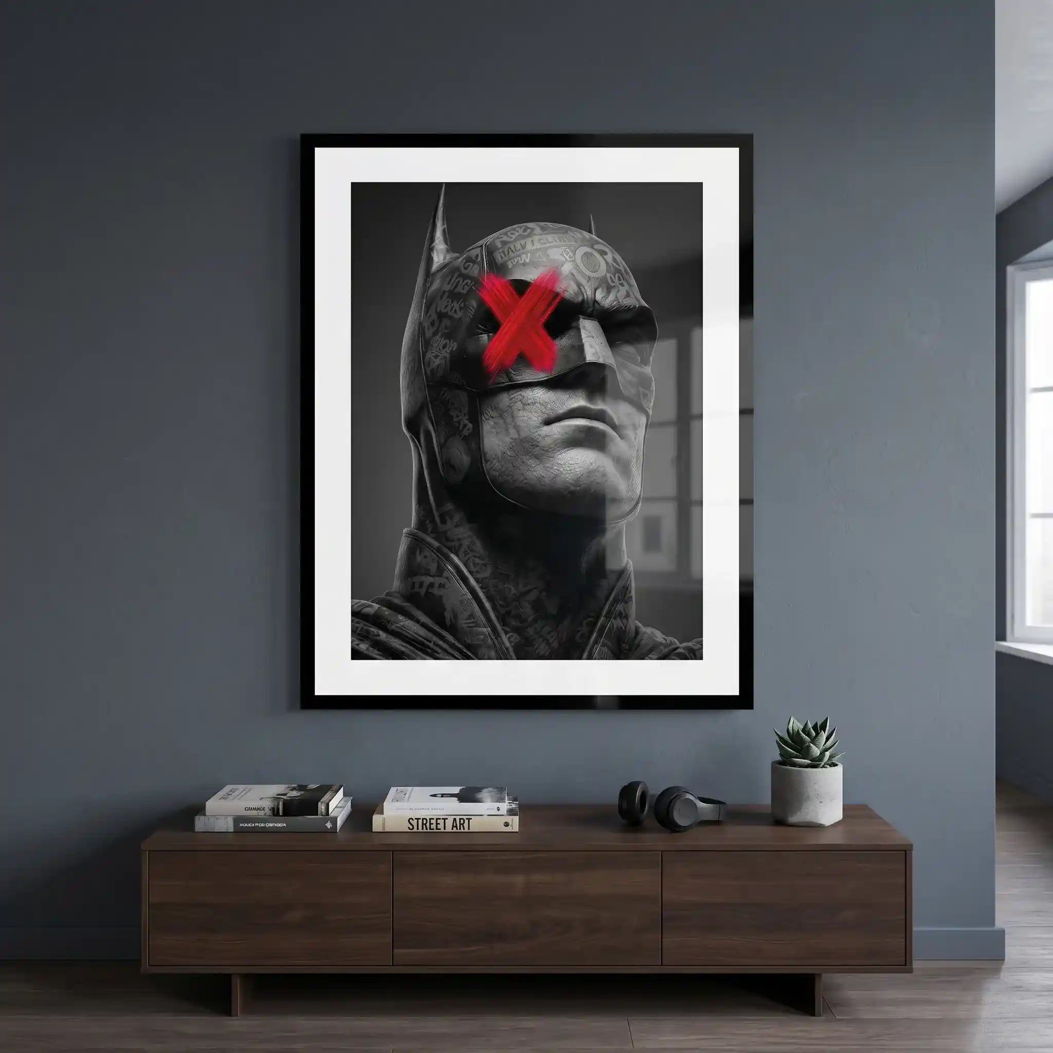 Cuadro Dark Hero| Batman Red X | Decoración Oscura y Cinematográfica