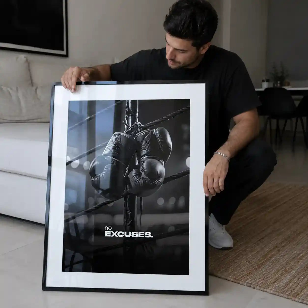 Cuadro Motivacional Boxeo | No Excuses | Disciplina y Superación