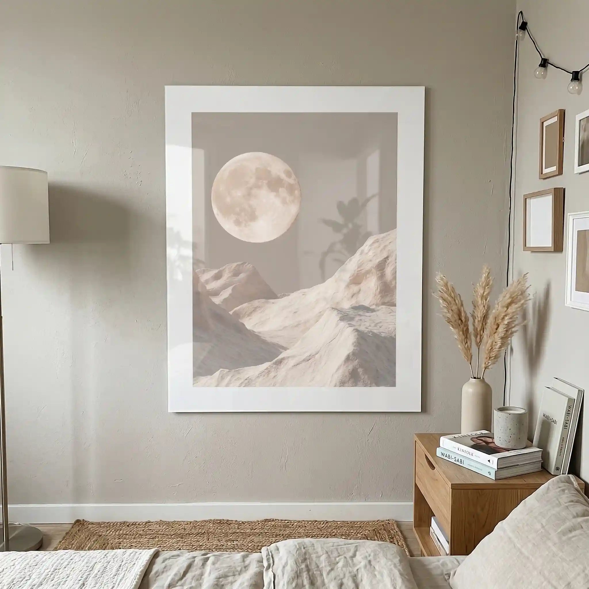 Cuadro Póster Luna Llena | Paisaje Lunar Minimalista