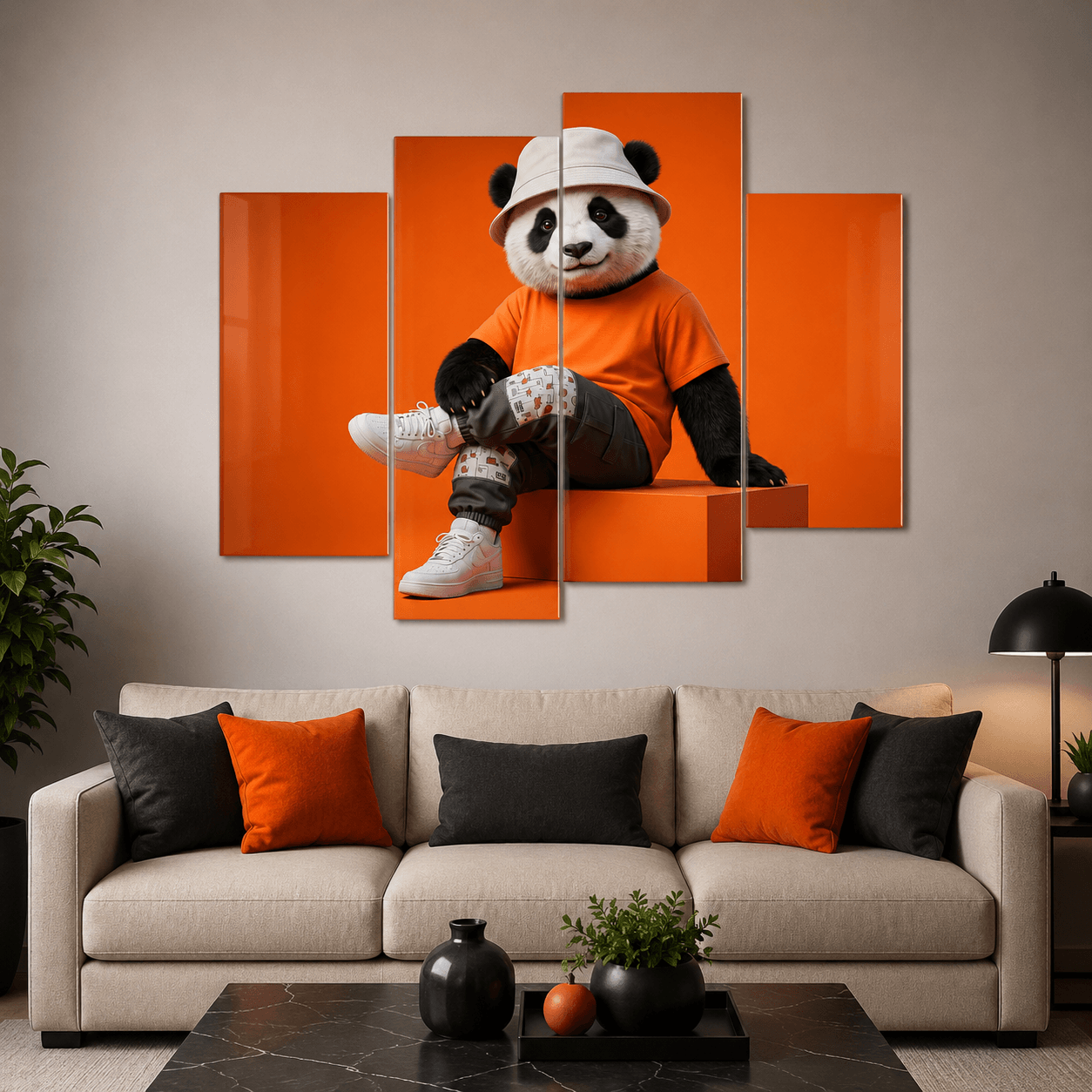 Cuadro de Metacrilato Panda Urbano | Decoración Moderna