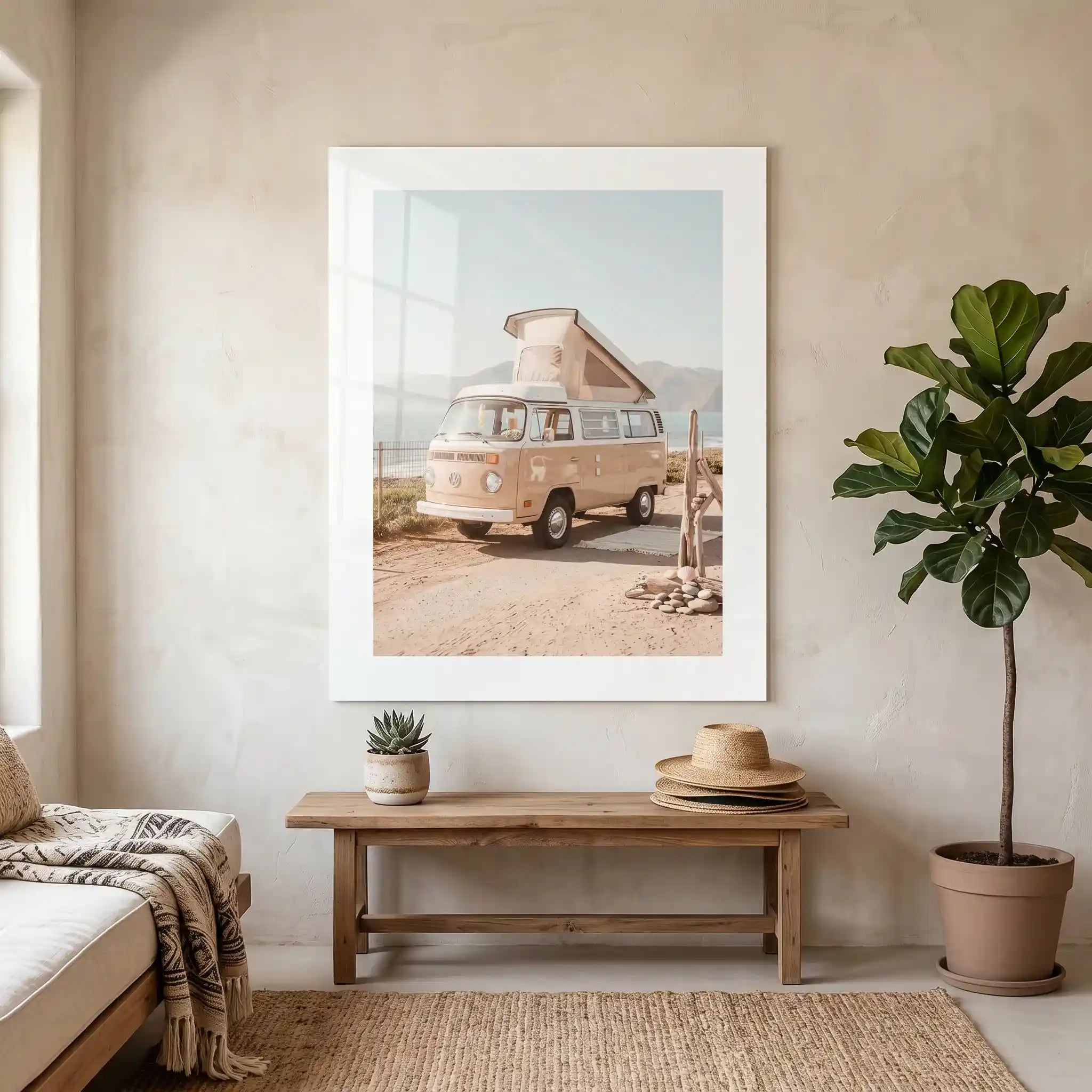 Cuadro Póster Volkswagen Camper Beige | Estilo Coastal Vintage