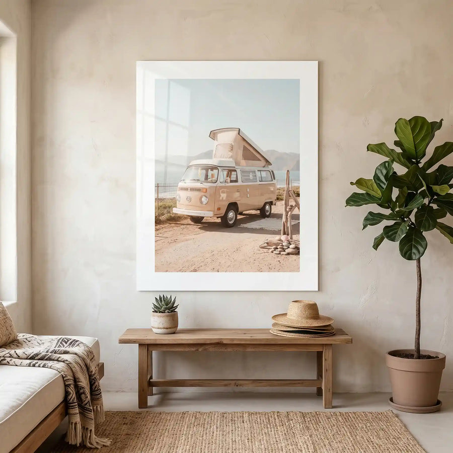 Cuadro Póster Volkswagen Camper Beige | Estilo Coastal Vintage