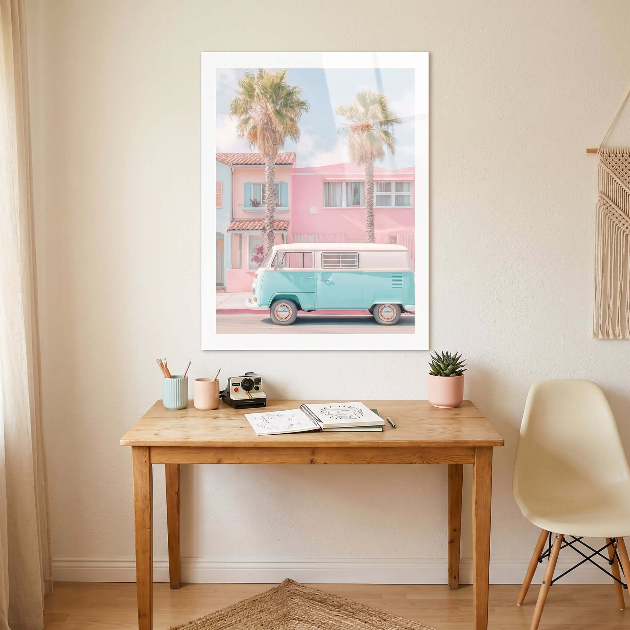 Cuadro Póster Furgoneta Retro | Decoración Veraniega Pastel