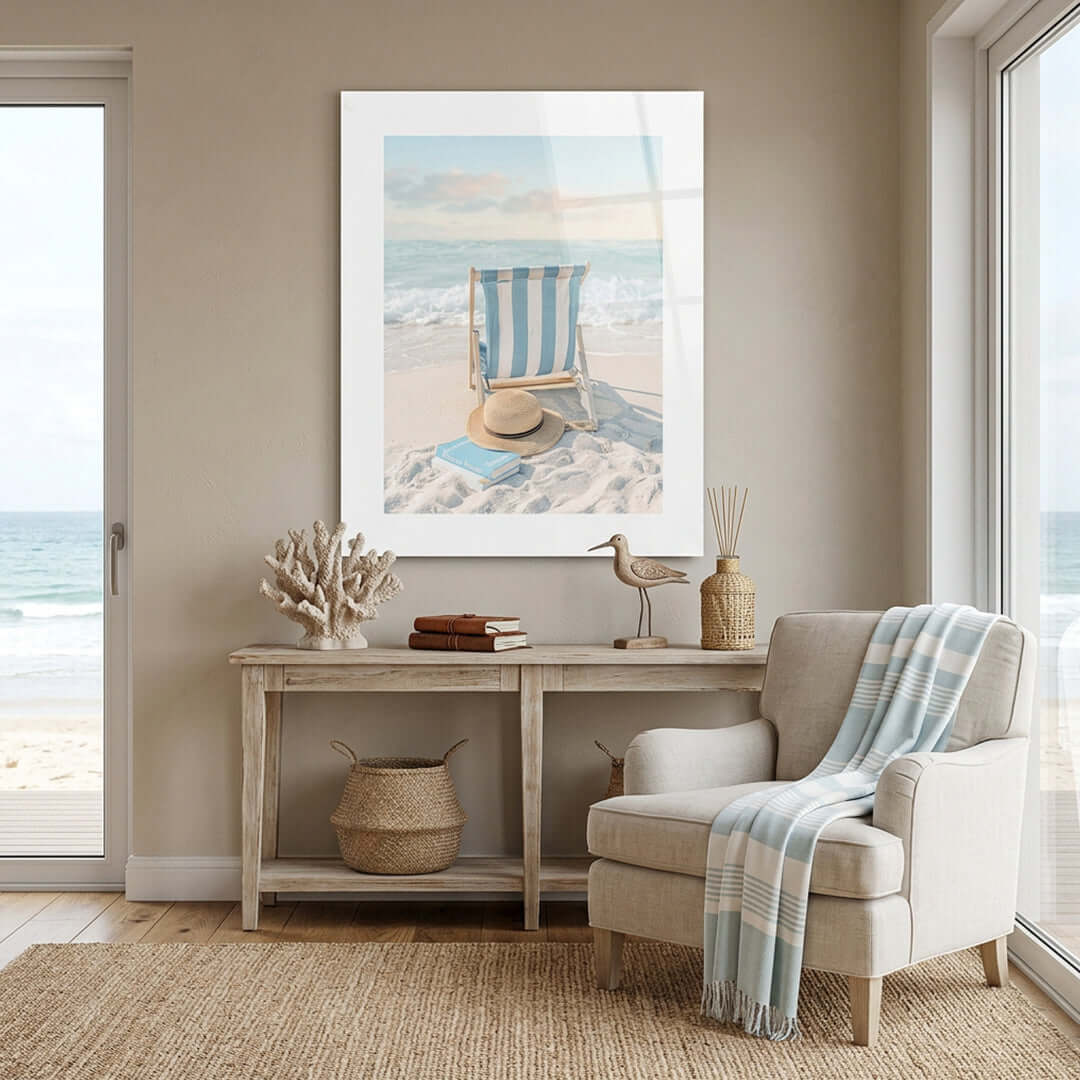 Cuadro Póster Silla de Playa | Decoración Costera