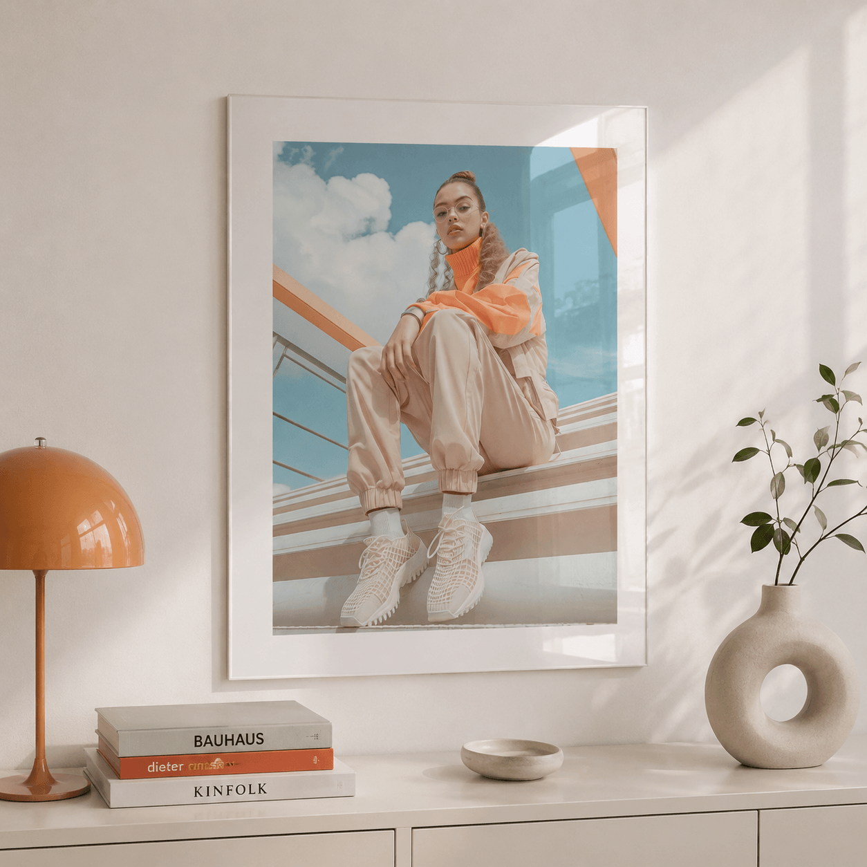 Cuadro Póster Mujer con Moda Urbana | Decoración Pastel