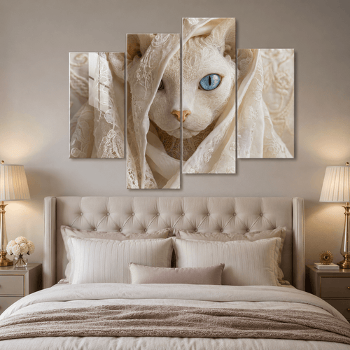 Cuadro de Metacrilato Gato Blanco | Decoración Elegante