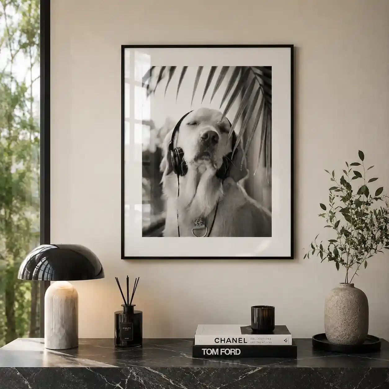 Cuadro Perro con Auriculares | Relax