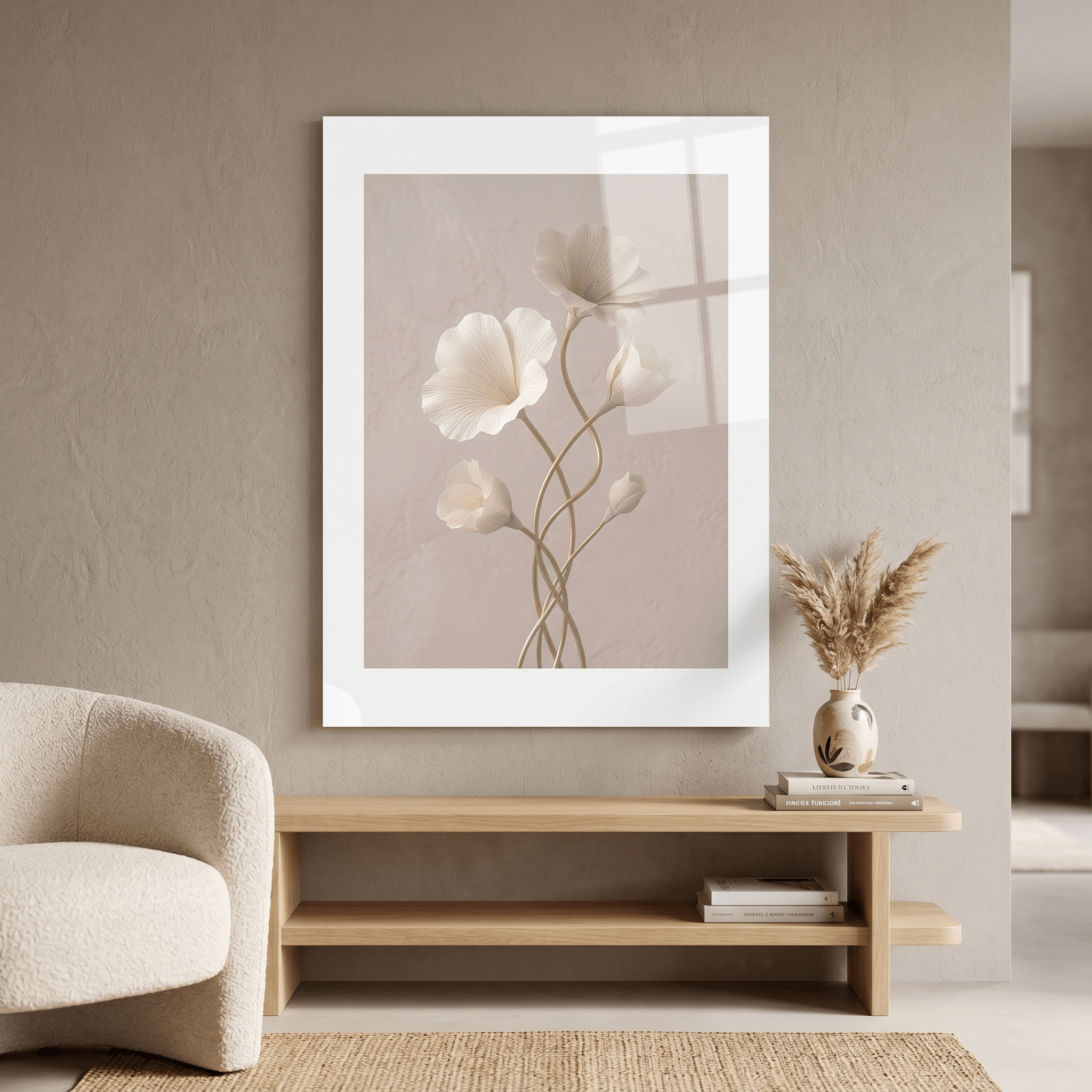 Cuadro Póster Flores Blancas | Decoración Botánica Minimalista
