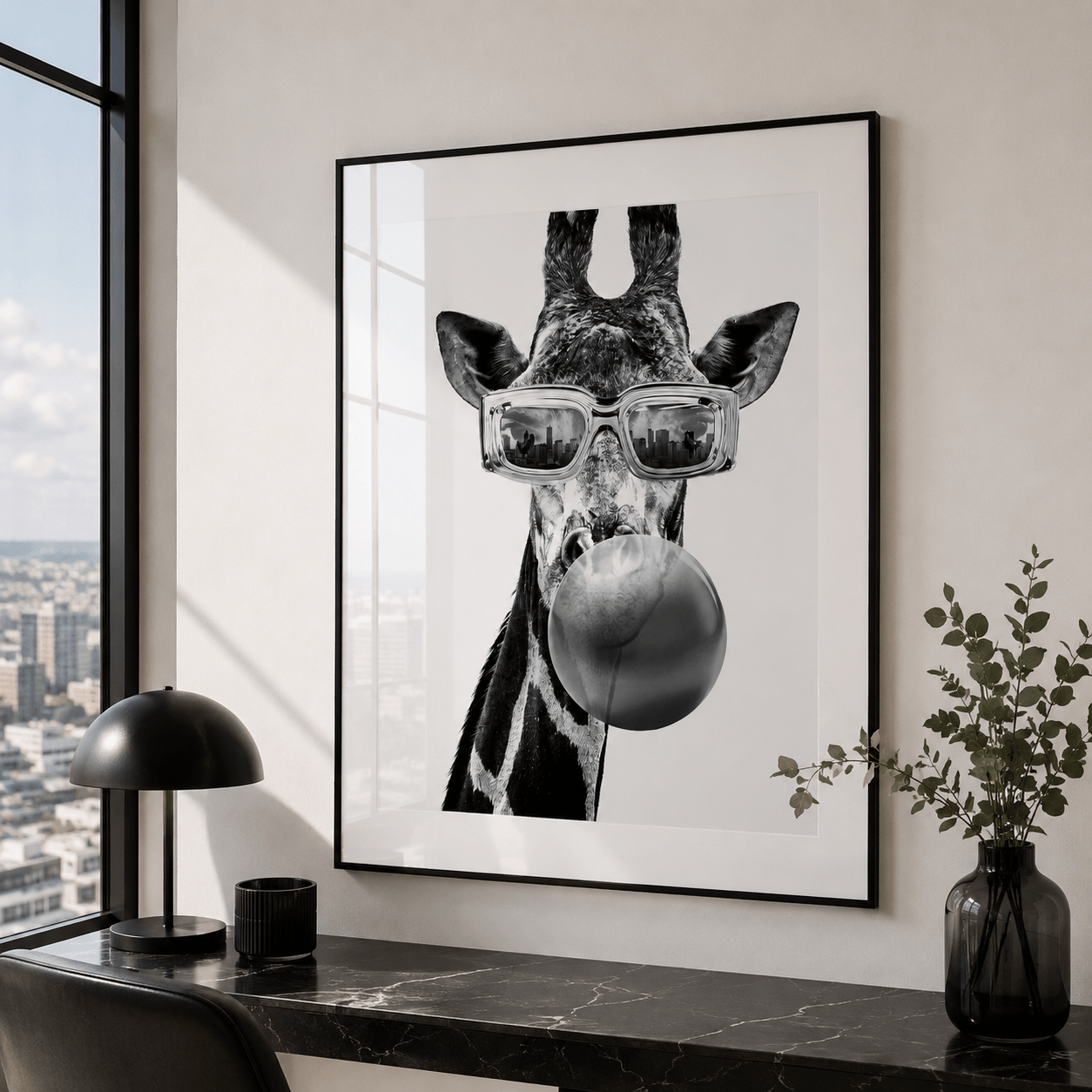 Cuadro Póster Jirafa con Gafas | Decoración Original