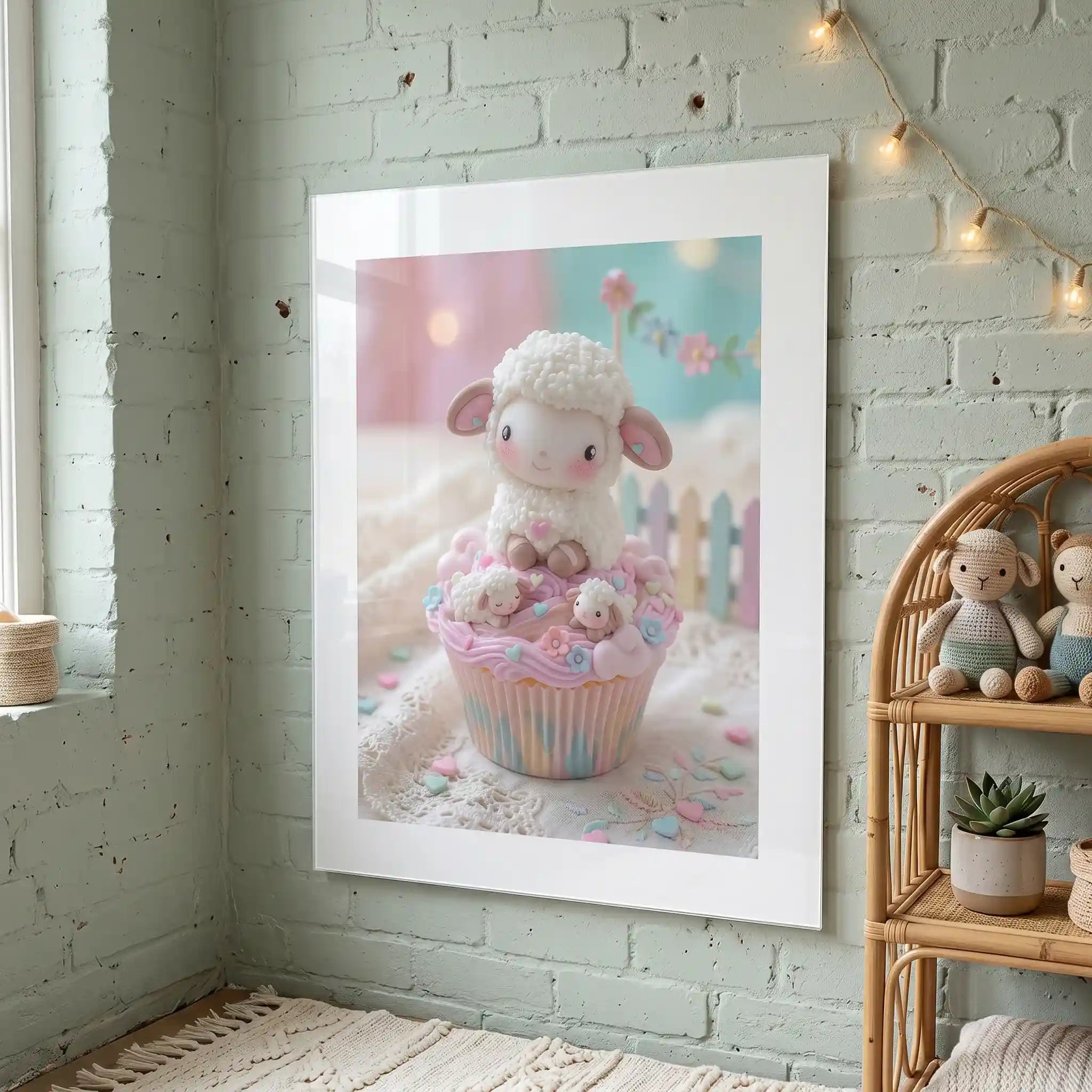 Cuadro Ovejita Dulce | Cupcake Pastel