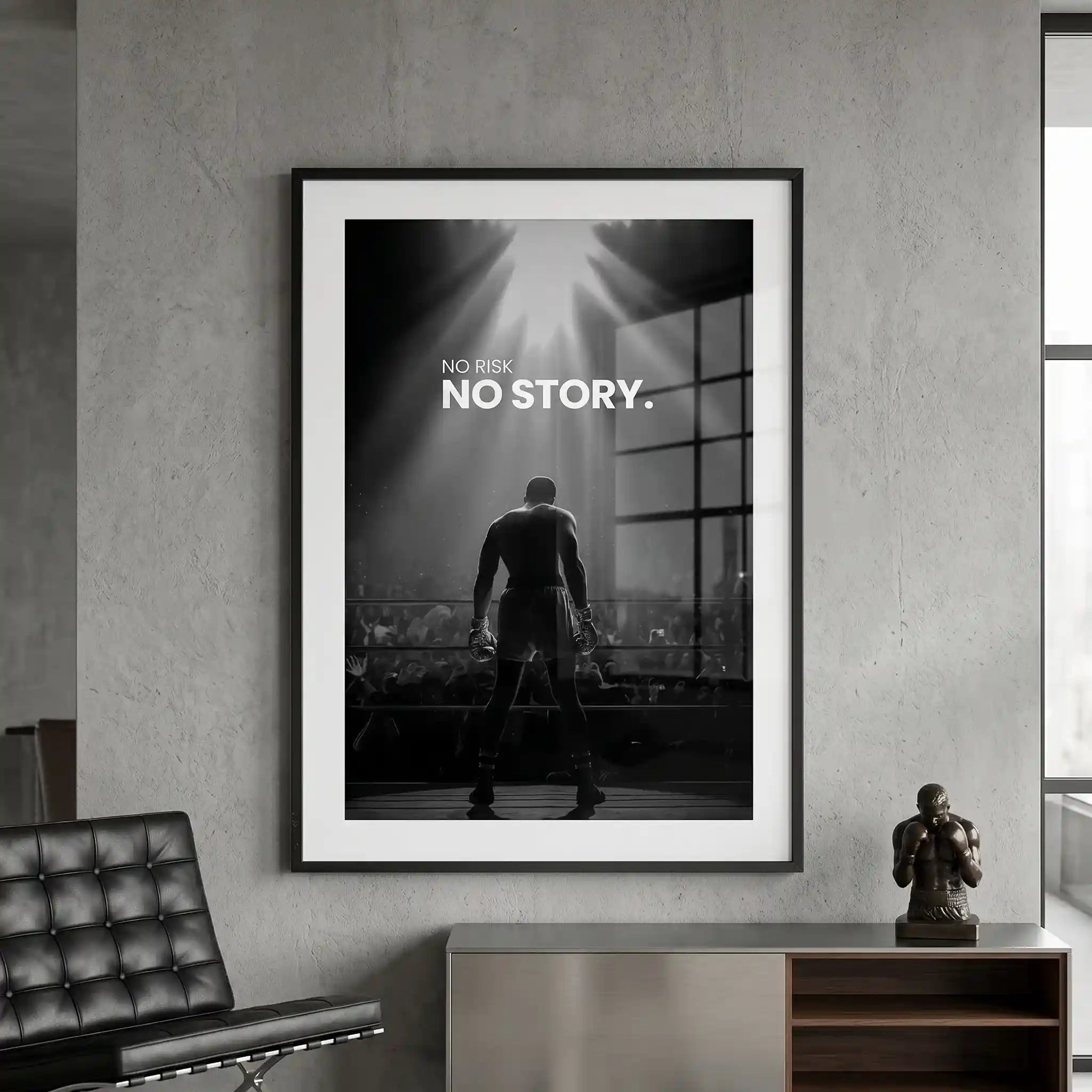Cuadro Motivacional | No Risk, No Story | Mentalidad Ganadora