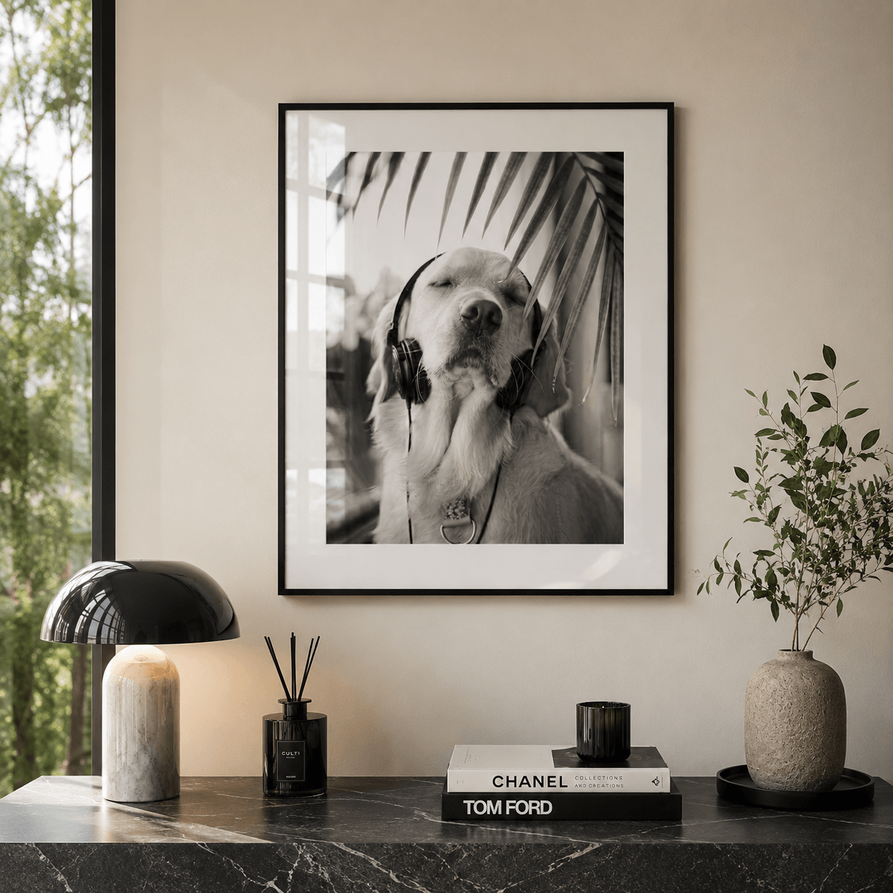 Cuadro Póster Perro en Blanco y Negro | Decoración Elegante