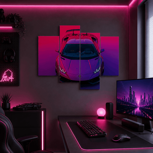 Cuadro de Metacrilato Lamborghini Morado | Decoración de Coches