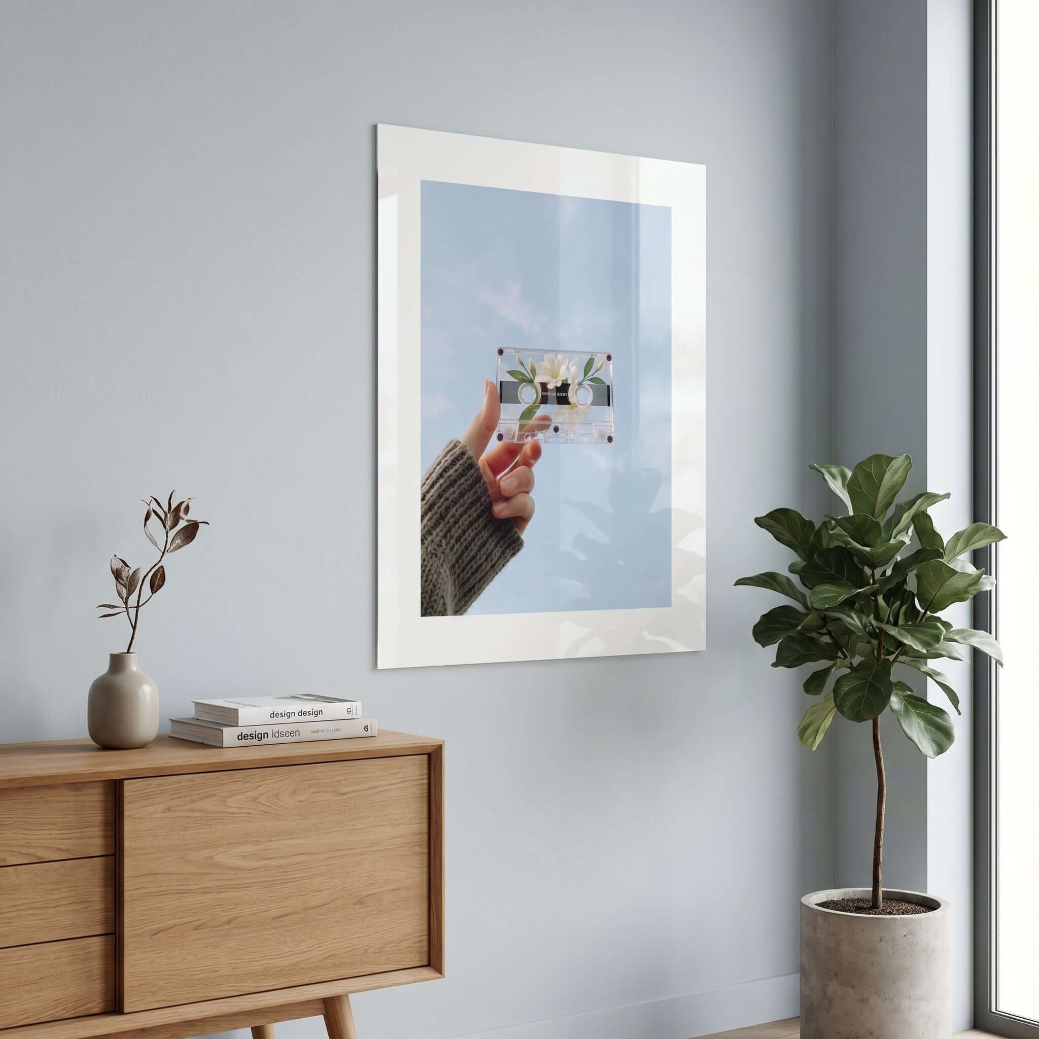 Cuadro Póster Cassette Floral | Decoración Retro