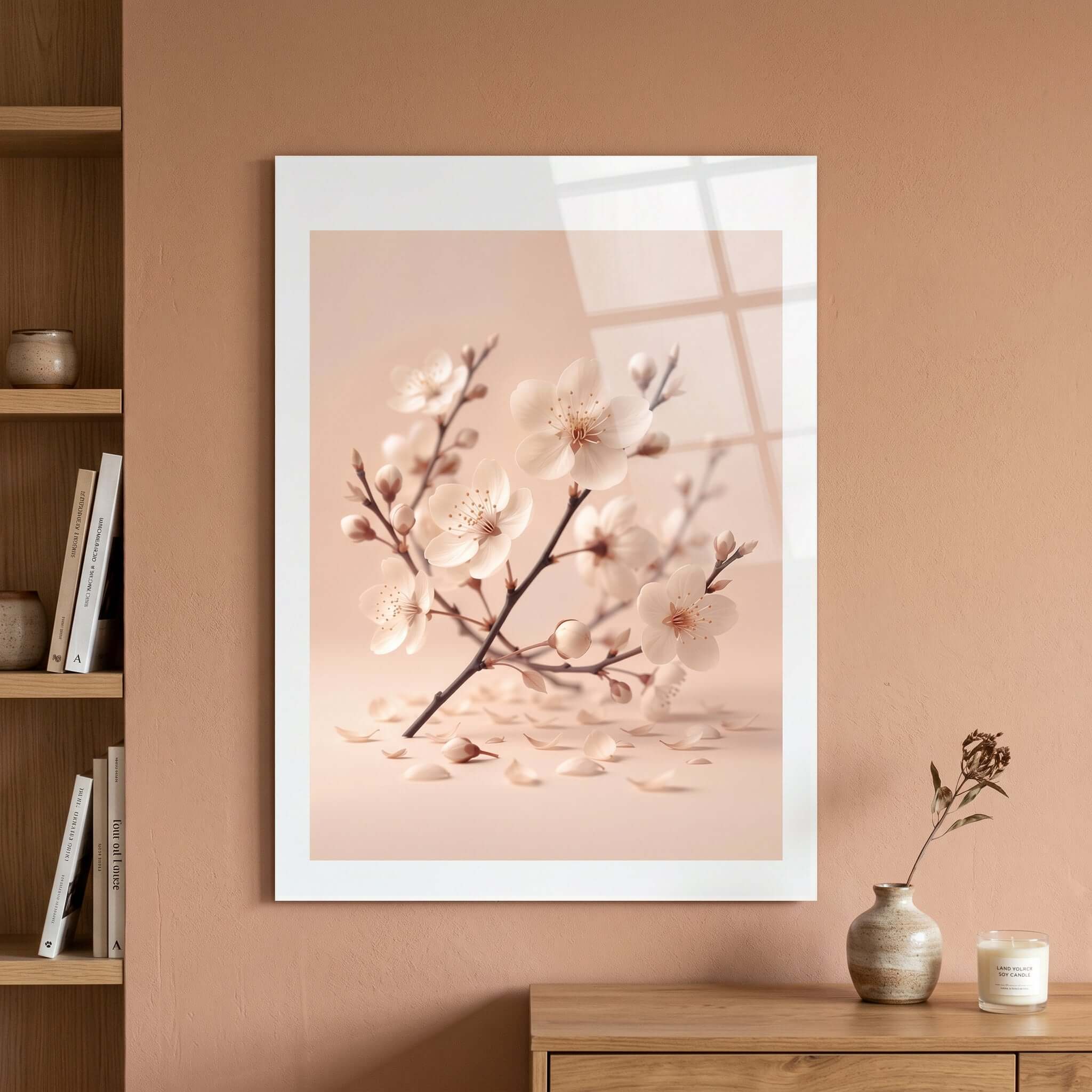 Cuadro Póster Rama de Flores Rosadas | Decoración Botánica