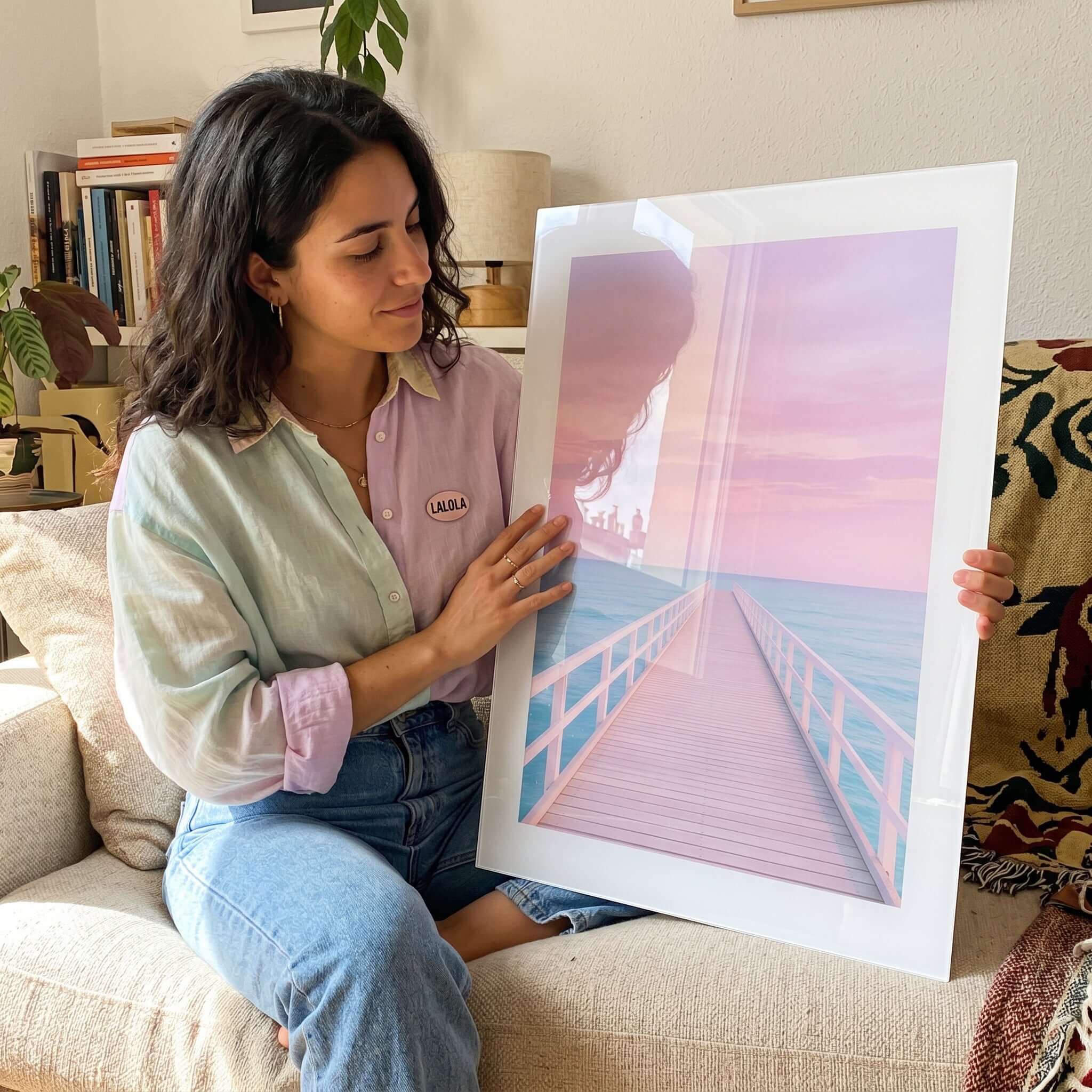 Cuadro Póster Pasarela al Mar | Decoración Pastel