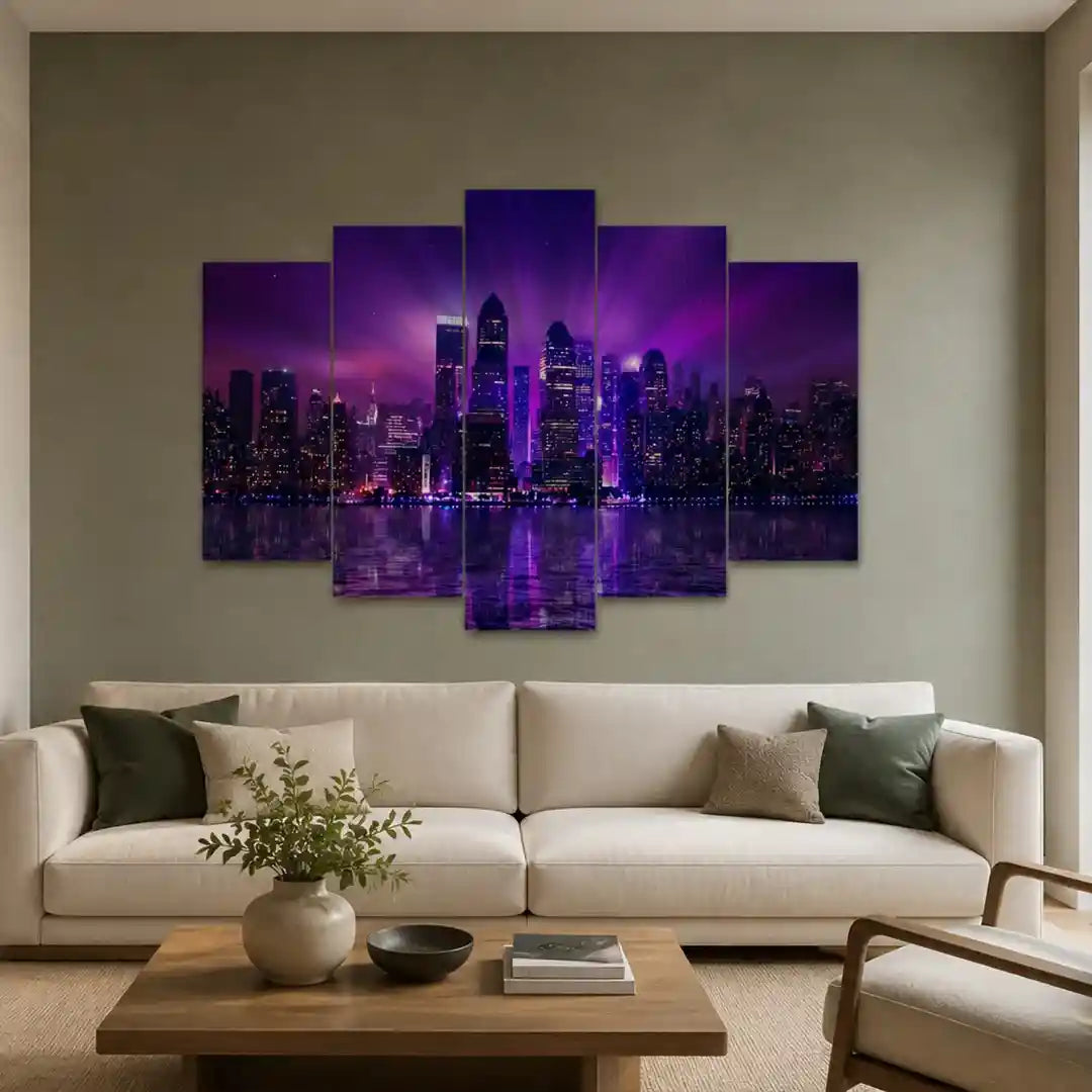 Cuadro de Metacrilato Ciudad Nocturna | Decoración Urbana